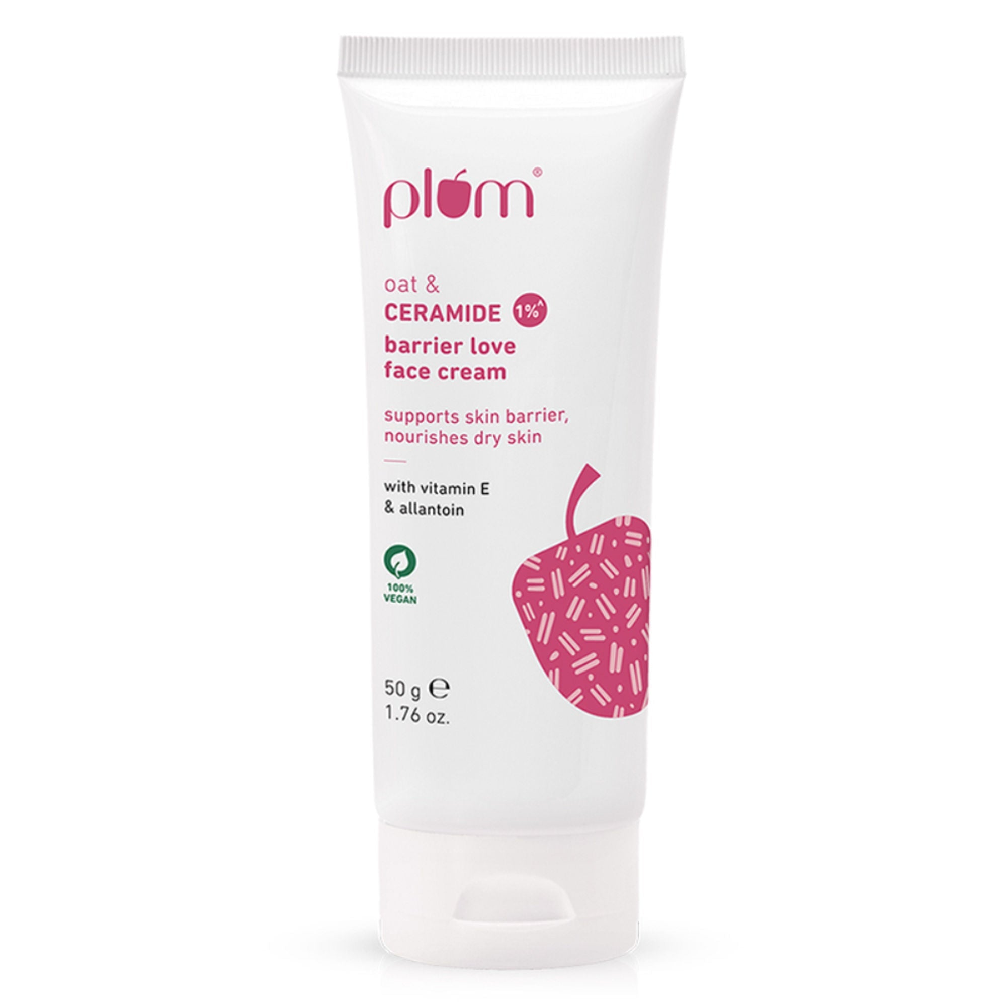 Plum 1% Ceramide Face Cream With Oat, Strengthens Skin Barrier & Nourishes