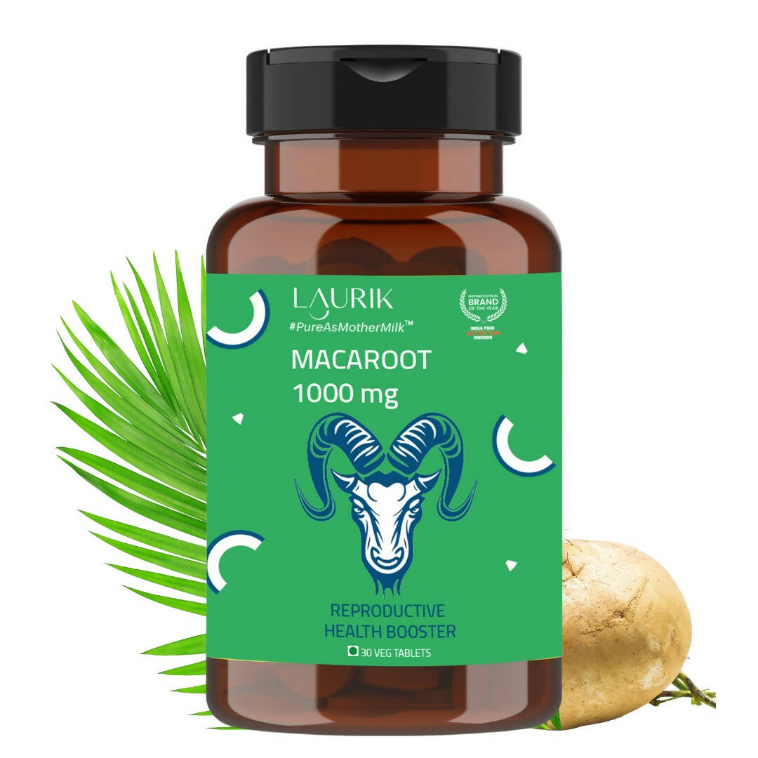 Laurik Maca Root Supplement 1000Mg Tablets | Supports Stamina, Strength & Energy