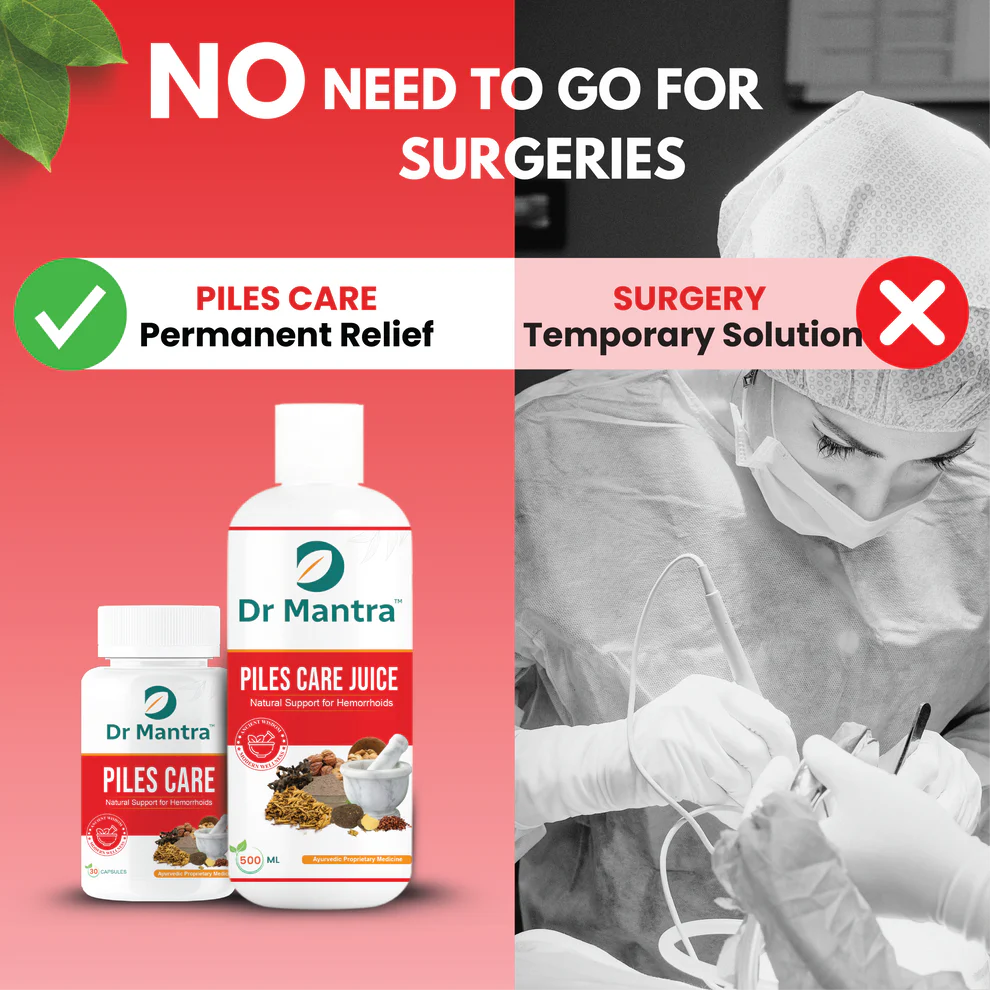 Dr Mantra Piles Care Combo - 500ml Juice + 30 Capsules for Piles & Constipation Relief