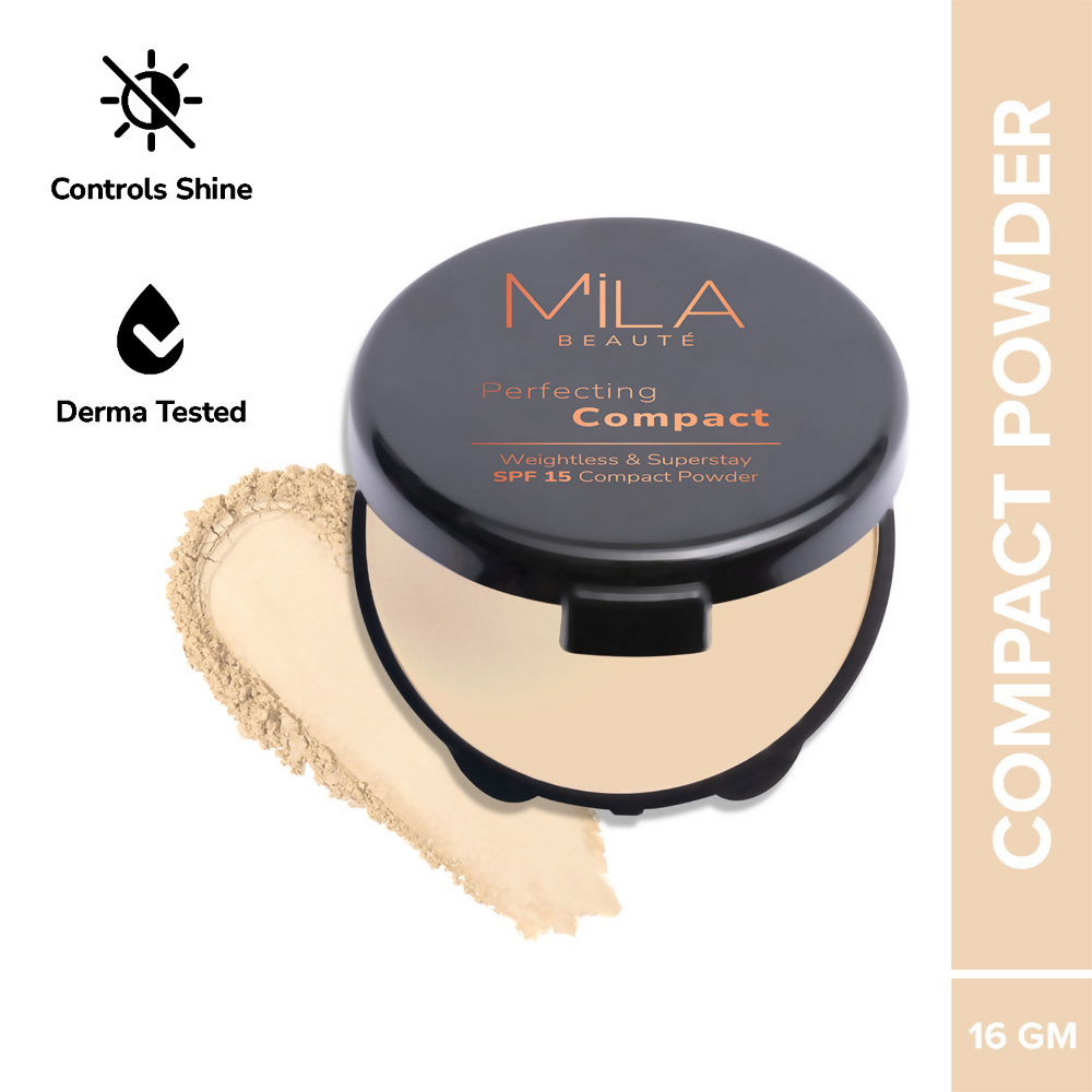 Mila Beaute Superstay Natural Matte Finish Perfecting Compact Powder with SPF 15 - Natural