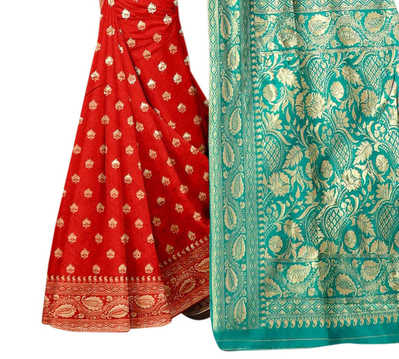 Vamika Red Weaving Banarasi Jacquard Saree