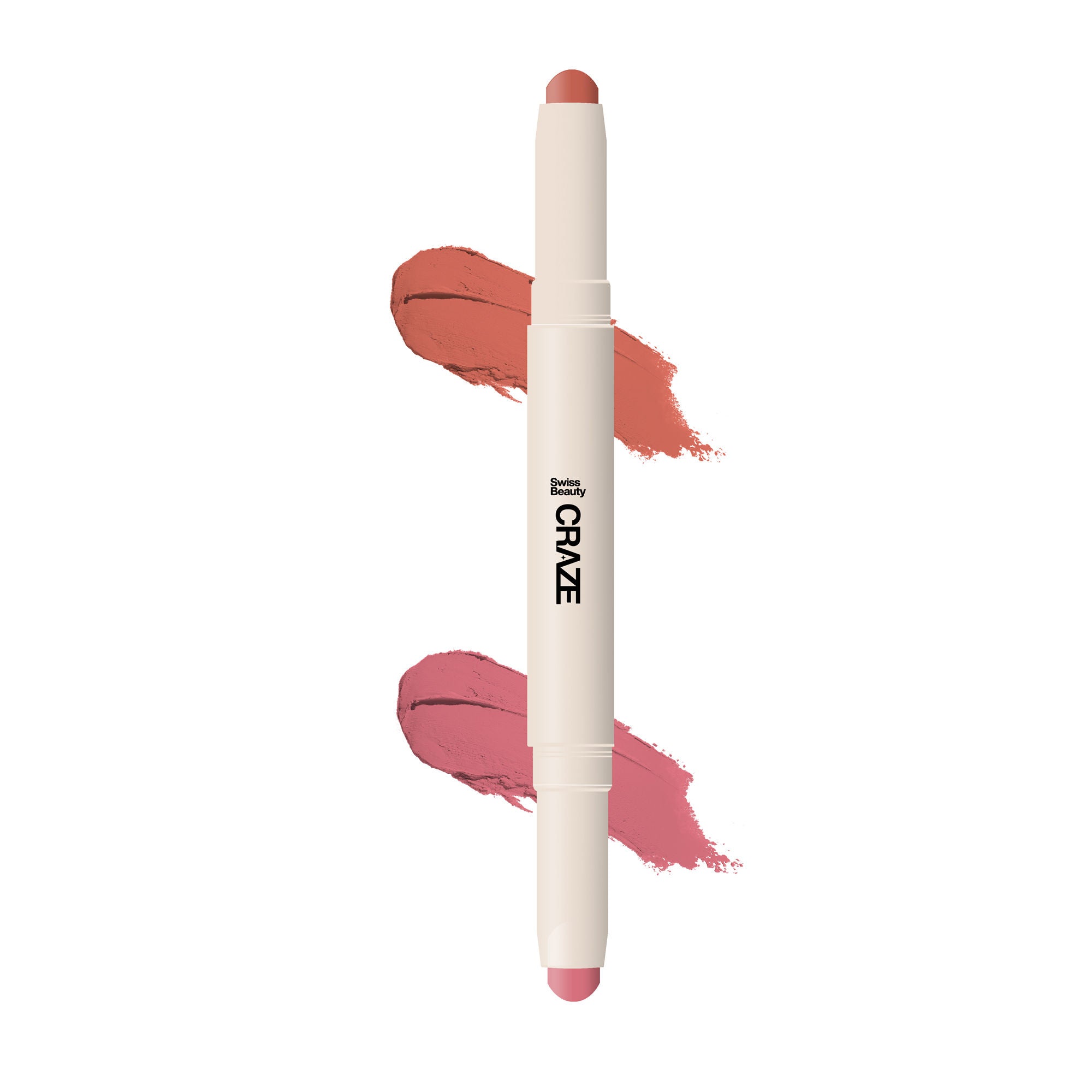 Swiss Beauty CRAZE Duo 2 In 1 Satin Matte Finish Lipstick Non-Transfer Lip Colour - 05 Peach Me Pink