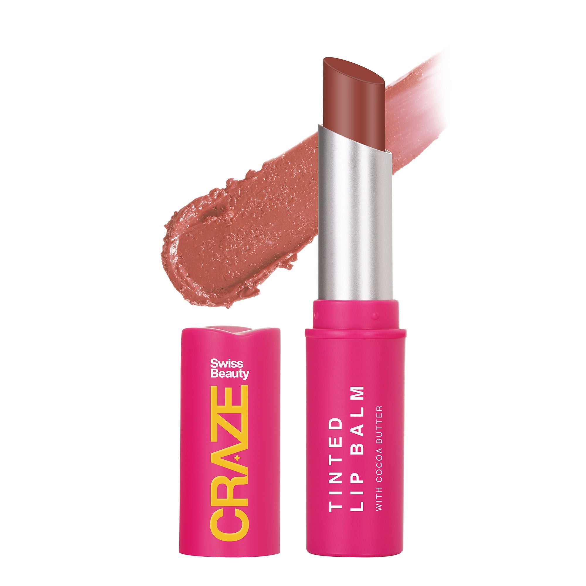 Swiss Beauty CRAZE Tinted Weightless Sheer Coverage Lip Balm With Cocoa Butter - 01 Marshmallow
