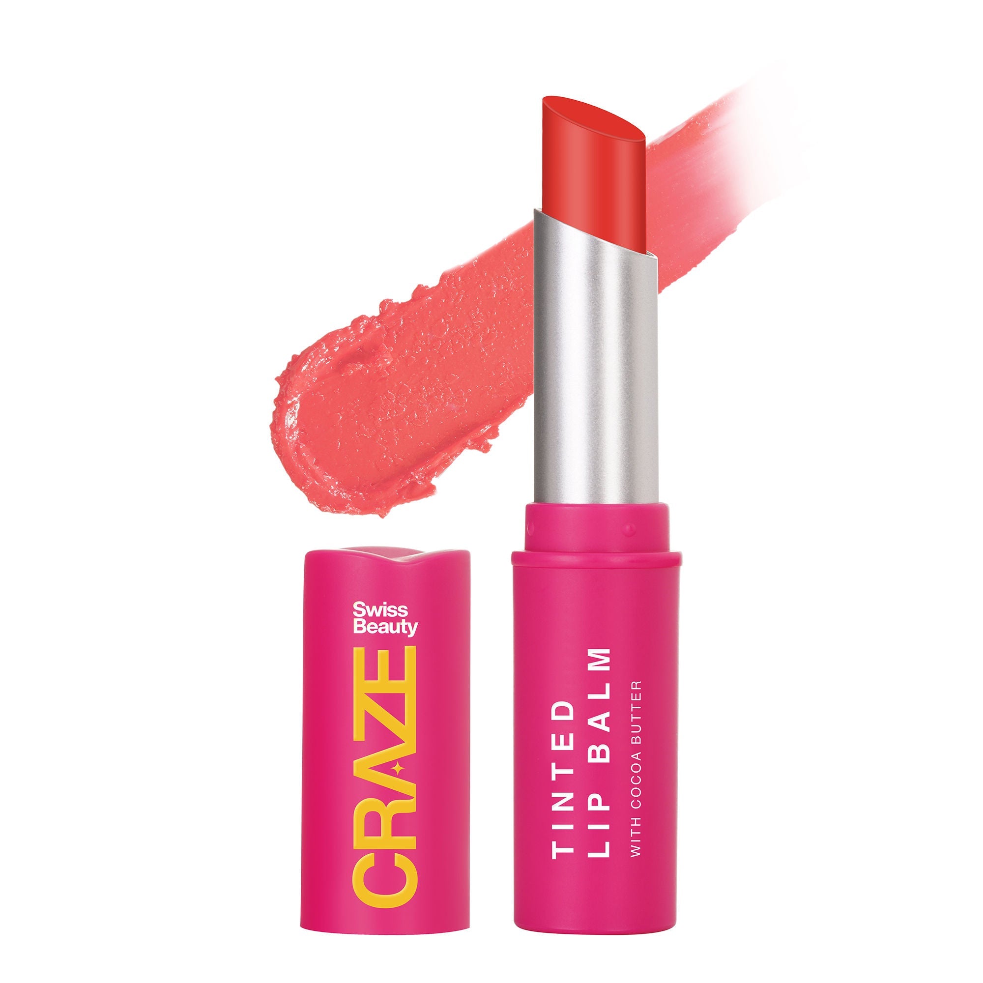 Swiss Beauty CRAZE Tinted Weightless Sheer Coverage Lip Balm With Cocoa Butter - 03 Cherry Crush