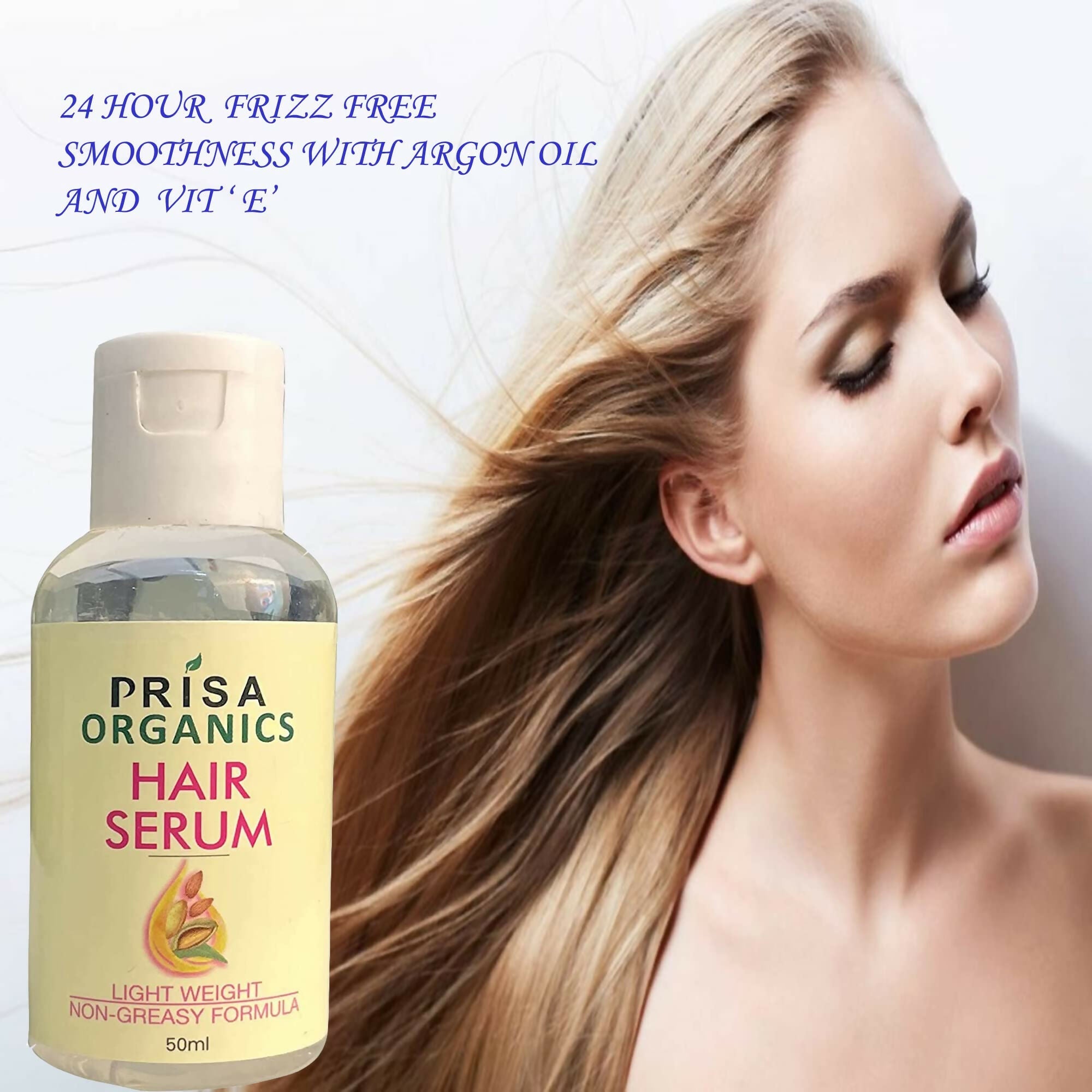 Prisa Organics Hair Serum With Argan Oil & Vitamin E - Promotes Hair Growth, Prevents Hair Loss and Thinning