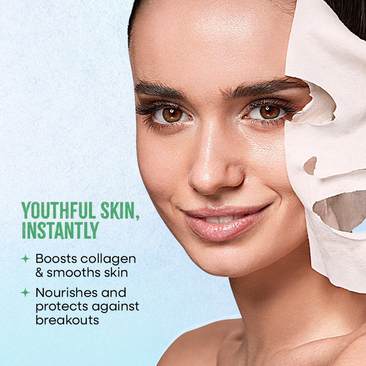 Nykaa Green Tea + Aloe Vera Sheet Mask For Hydrated Skin - Formulated in Korea - For All Skin Types - Snail