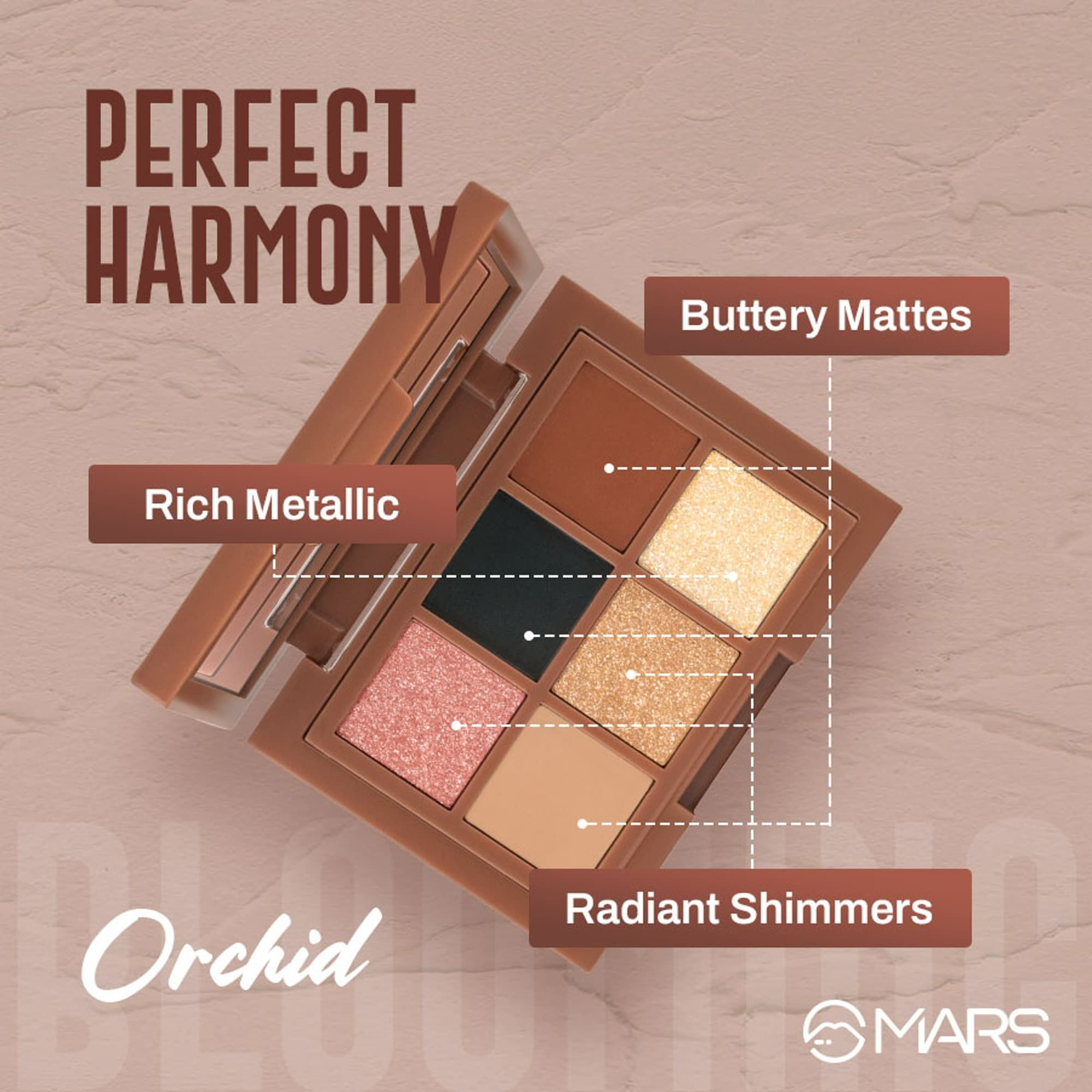 MARS Cosmetics Blooming Matte & Shimmer Eyeshadow Palette - 04 Orchid