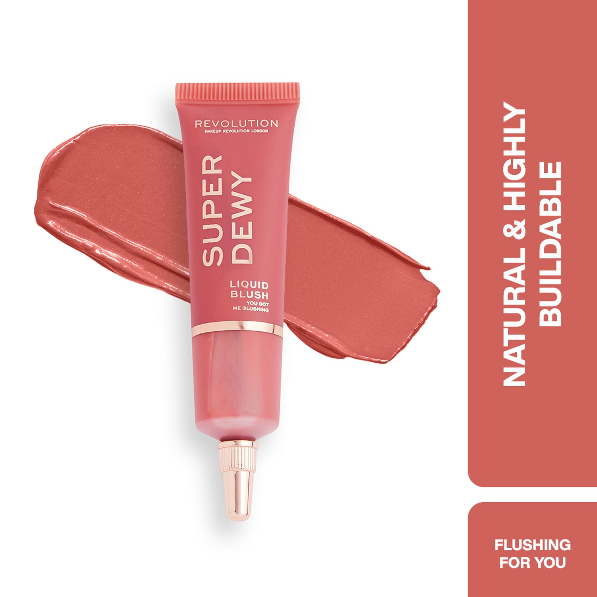 Makeup Revolution Superdewy Liquid Blusher - Ultra Pigmented-Dewy & Radiant Formula You Had Me At First Blush - Flushing For You