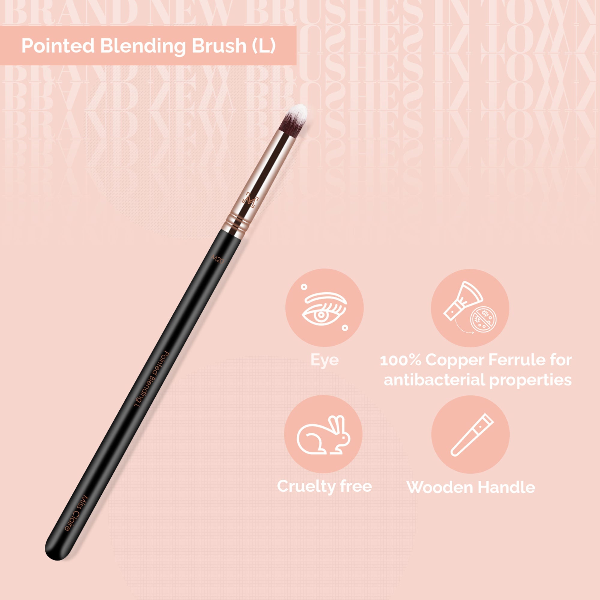Miss Claire M20 - Pointed Blending Brush (L) - Rose Gold