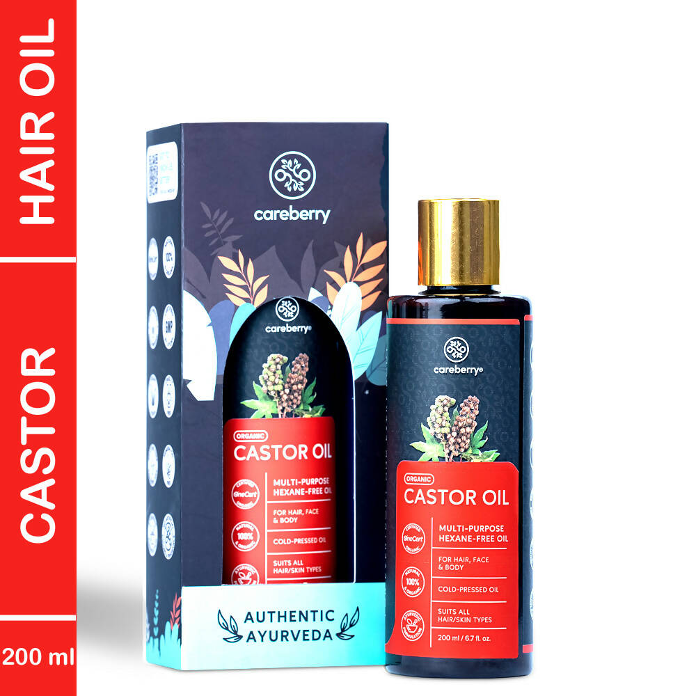 Careberry Organic Hexane-Free Organic Castor Oil For Hair, Face & Body