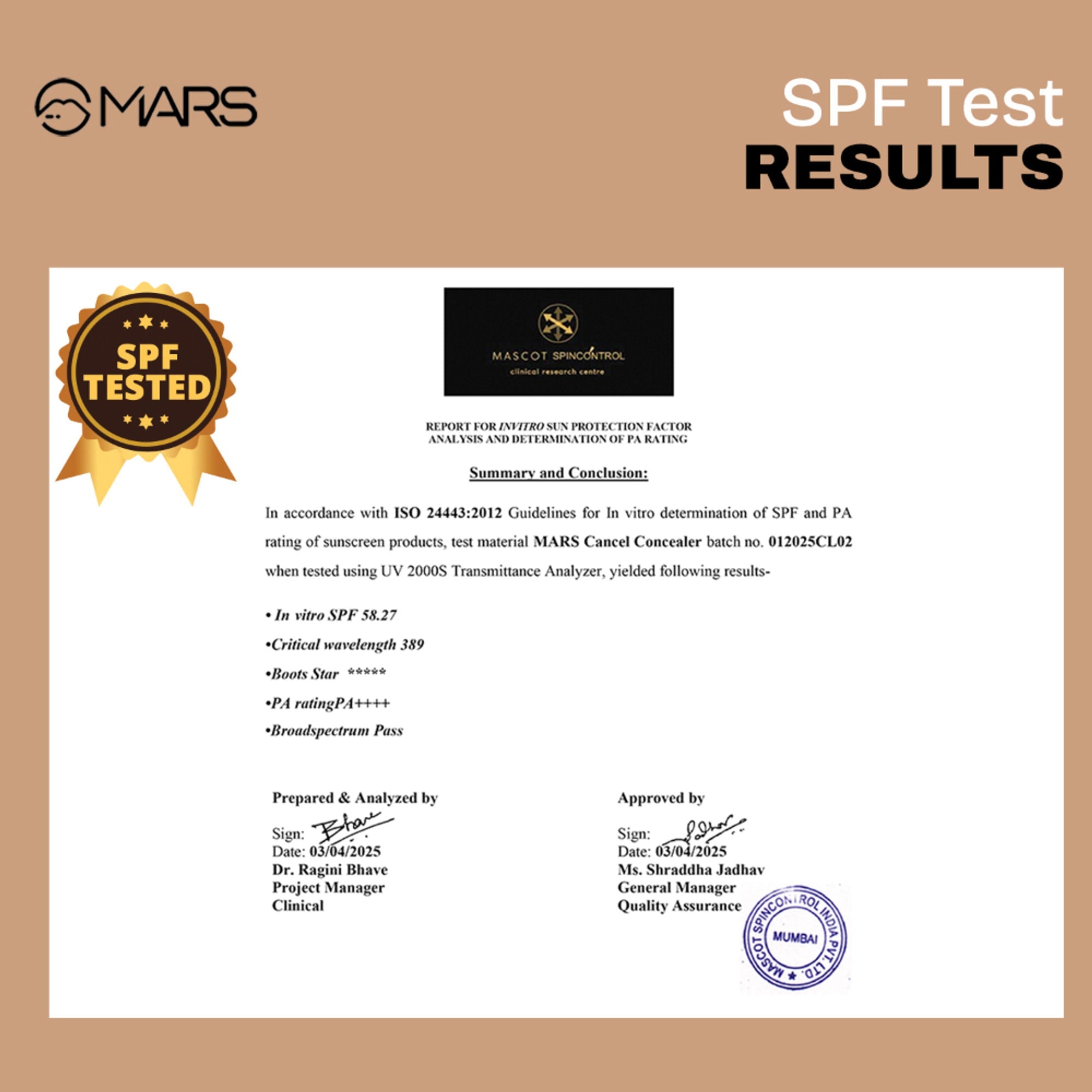 MARS Cosmetics SPF 50 PA++++ Cancel Concealer - 08 Espresso Elegance