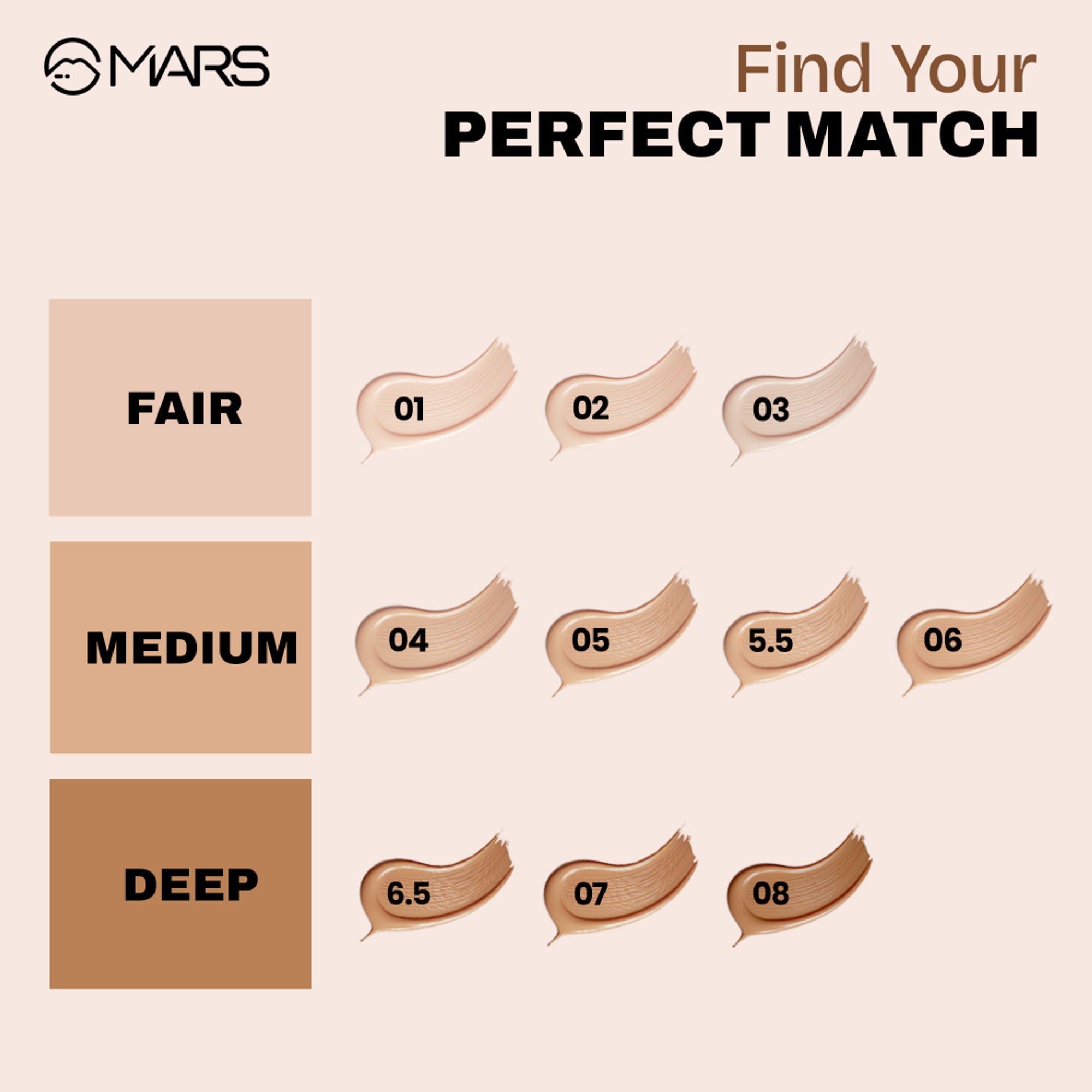 MARS Cosmetics SPF50 PA++++ High Coverage Liquid Foundation - 6.5