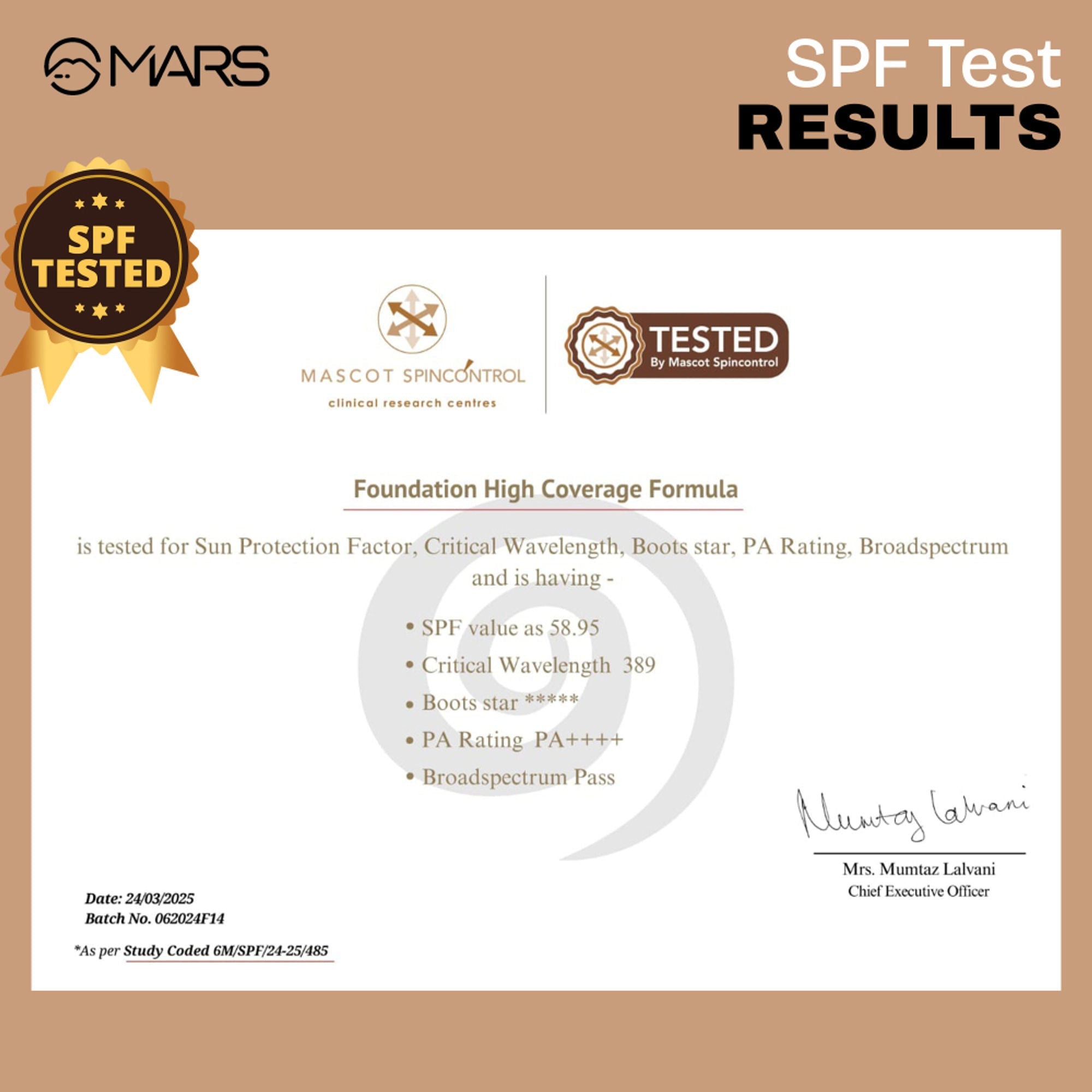 MARS Cosmetics SPF50 PA++++ High Coverage Liquid Foundation - 6.5