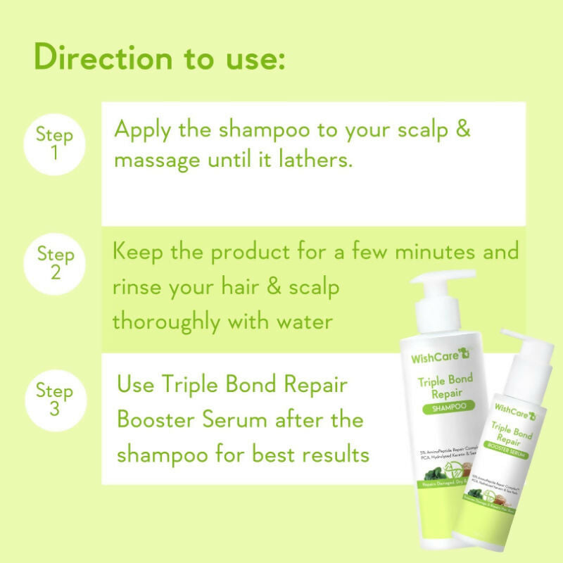 Wishcare Triple Bond Repair Combo - For Dry & Frizzy Hair with Amino Peptide for Damaged Hair