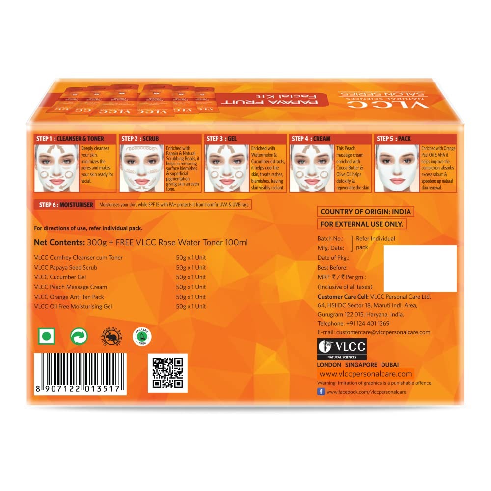VLCC Papaya Fruit Facial Kit, 60g