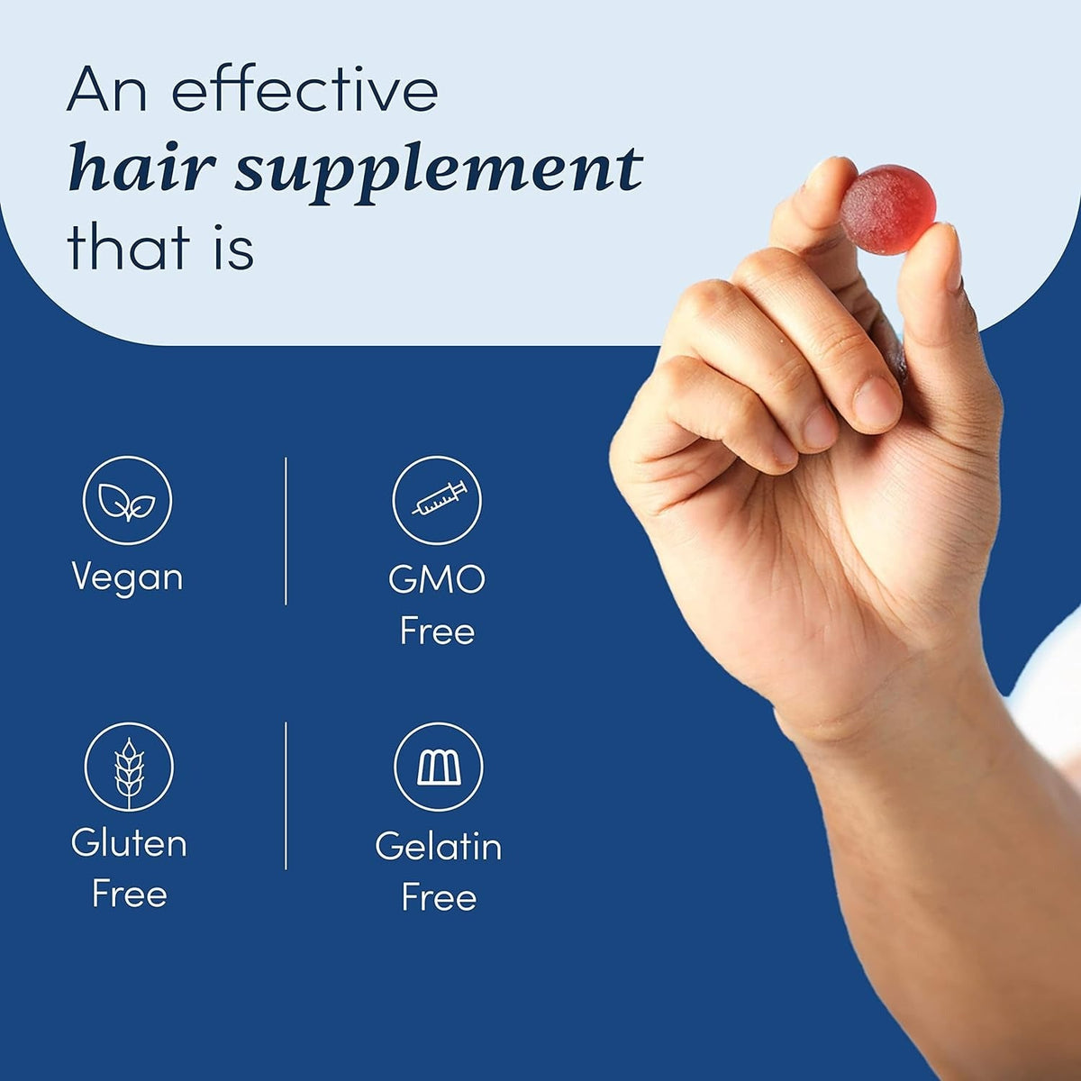 Man Matters Biotin Nourish Hair Gummies With Multivitamins (Sugar Free) - Strawberry Flavor