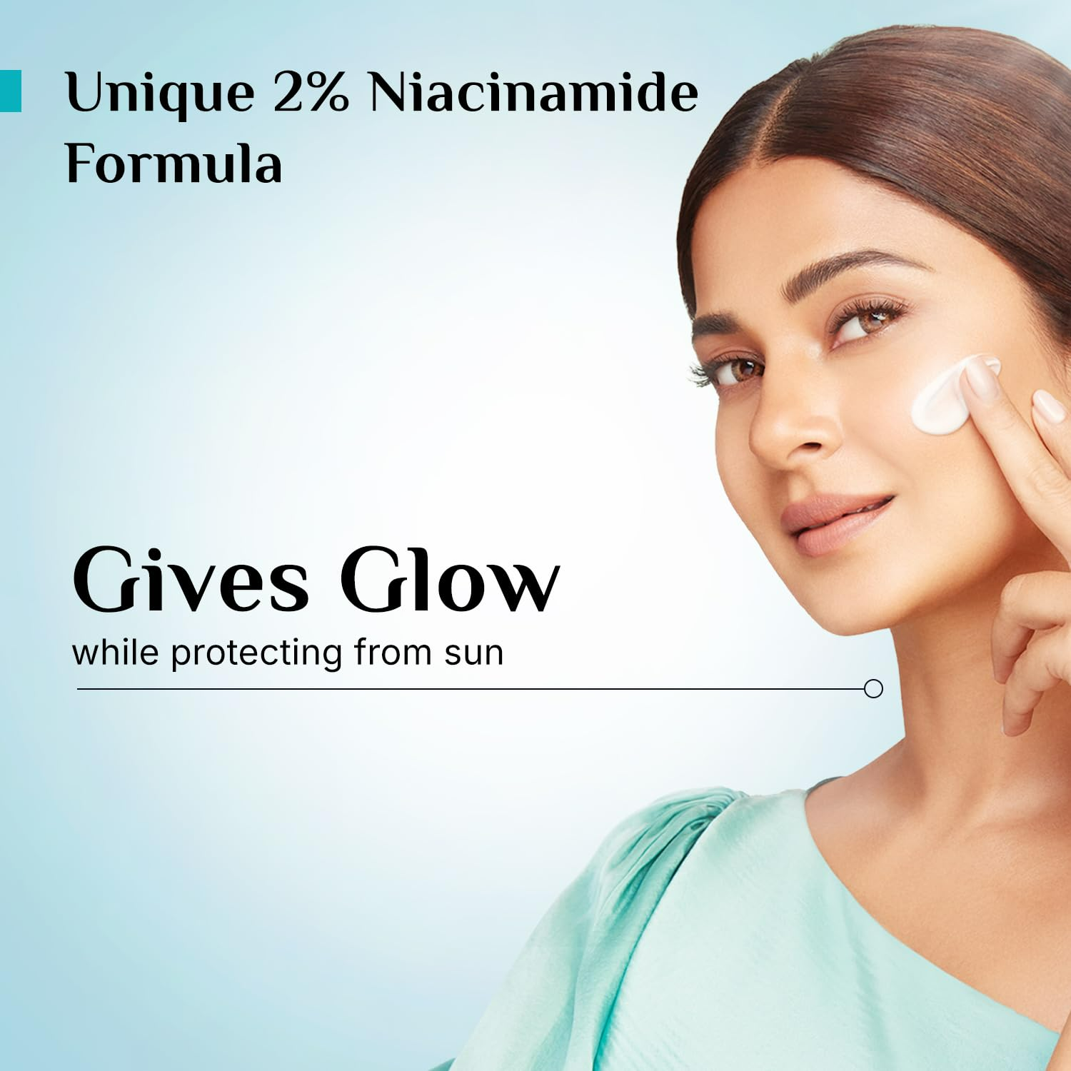Pilgrim 2% Niacinamide Glow Sunscreen SPF 50 +++ Enhances Glow, Broad spectrum, Non-greasy, No white cast & Prevents Tanning
