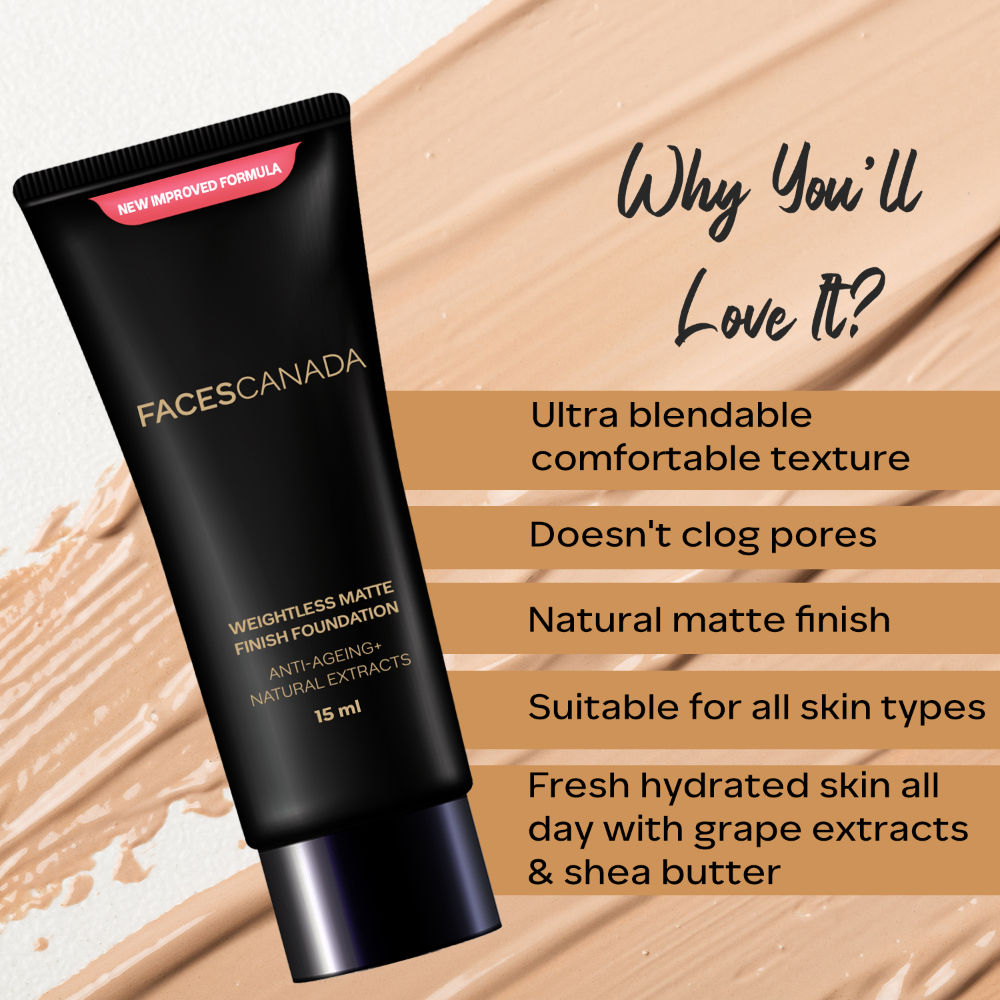 Faces Canada Weightless Matte Finish Foundation-Rose Ivory 01