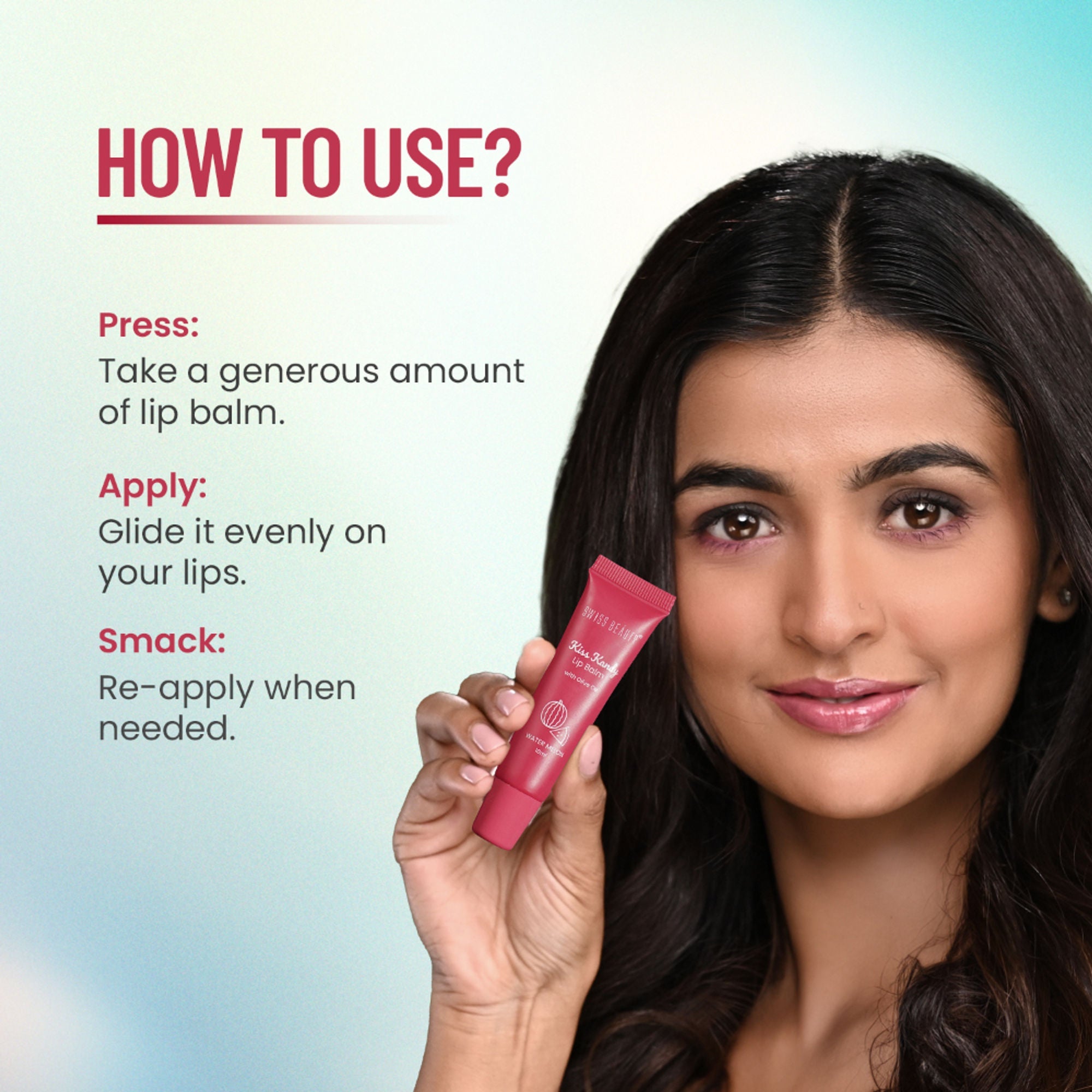 Swiss Beauty Kiss Kandy Tinted Lip Balm | Non-Sticky with Olive Oil & Vitamin E - 01 Peach