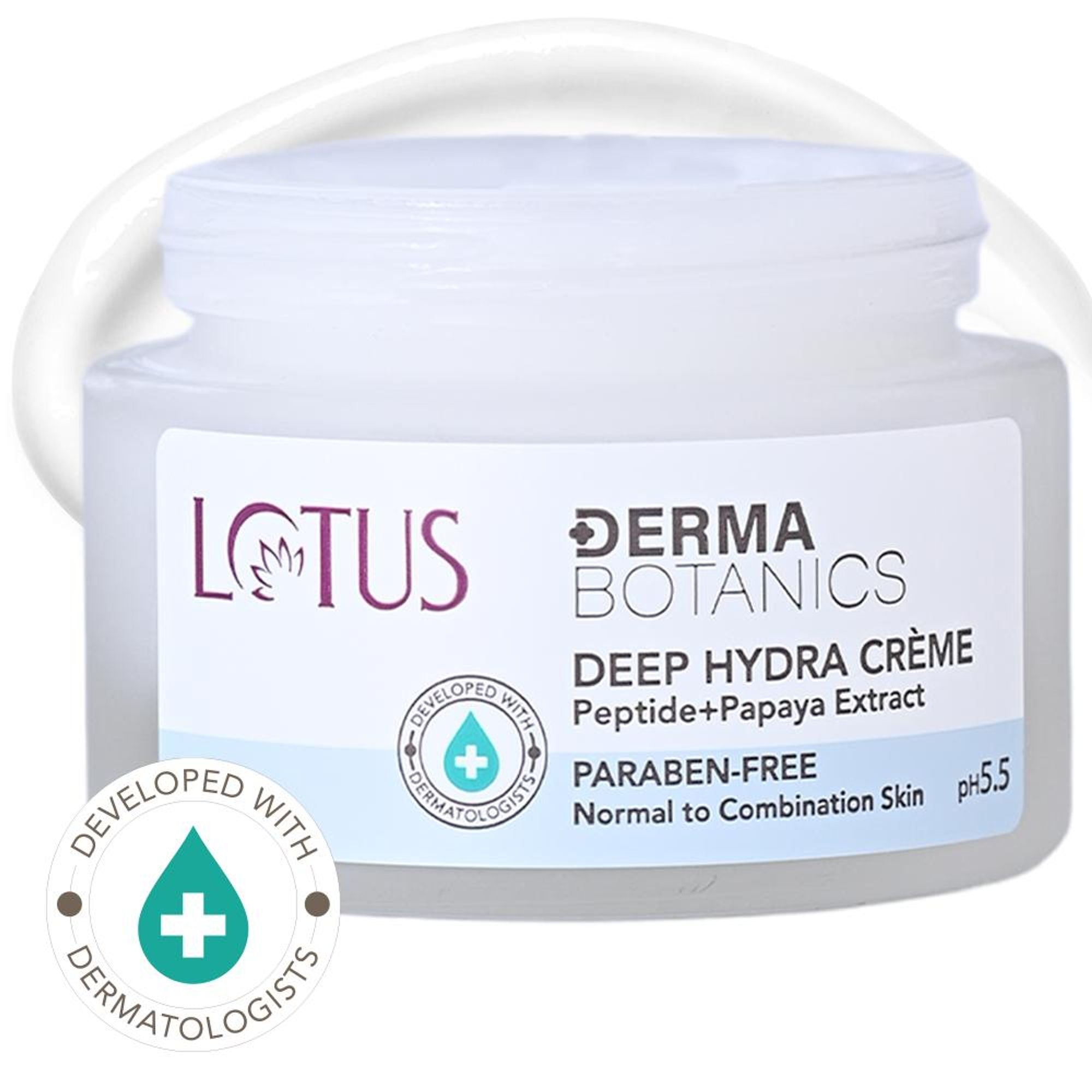 Lotus DermaBotanics Peptide + Papaya Extract Deep Hydra Creme, pH5.5, Normal to Combination Skin