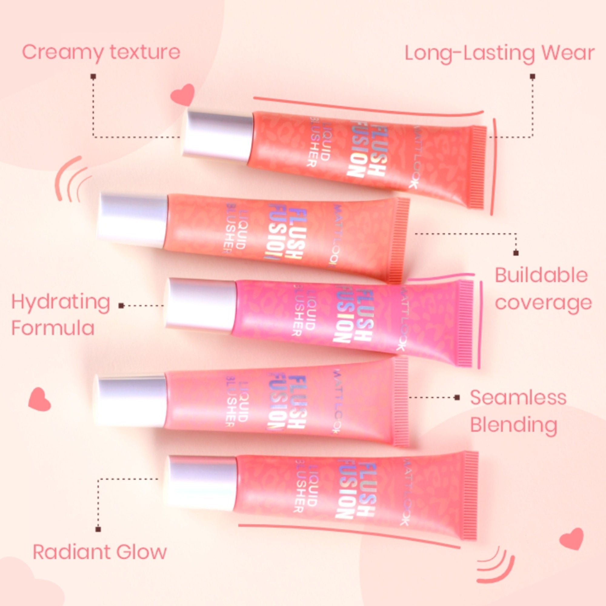 Matt Look Flush Fusion Liquid Blusher - Rosy Charm-05