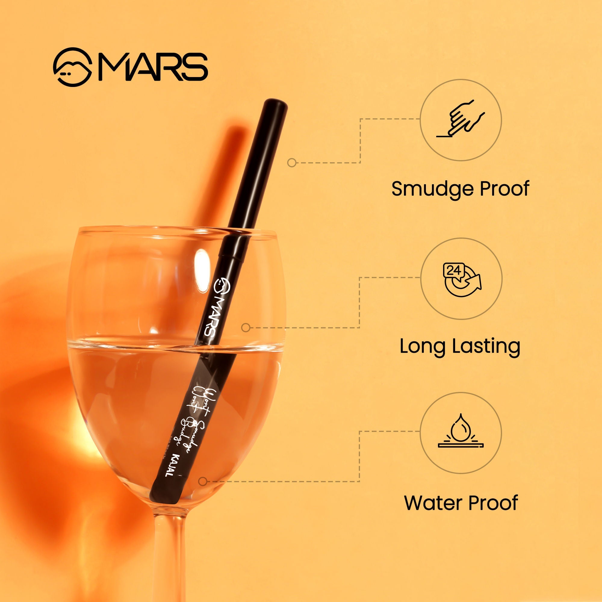 MARS Cosmetics Won't Smudge Won't Budge Kajal - Black