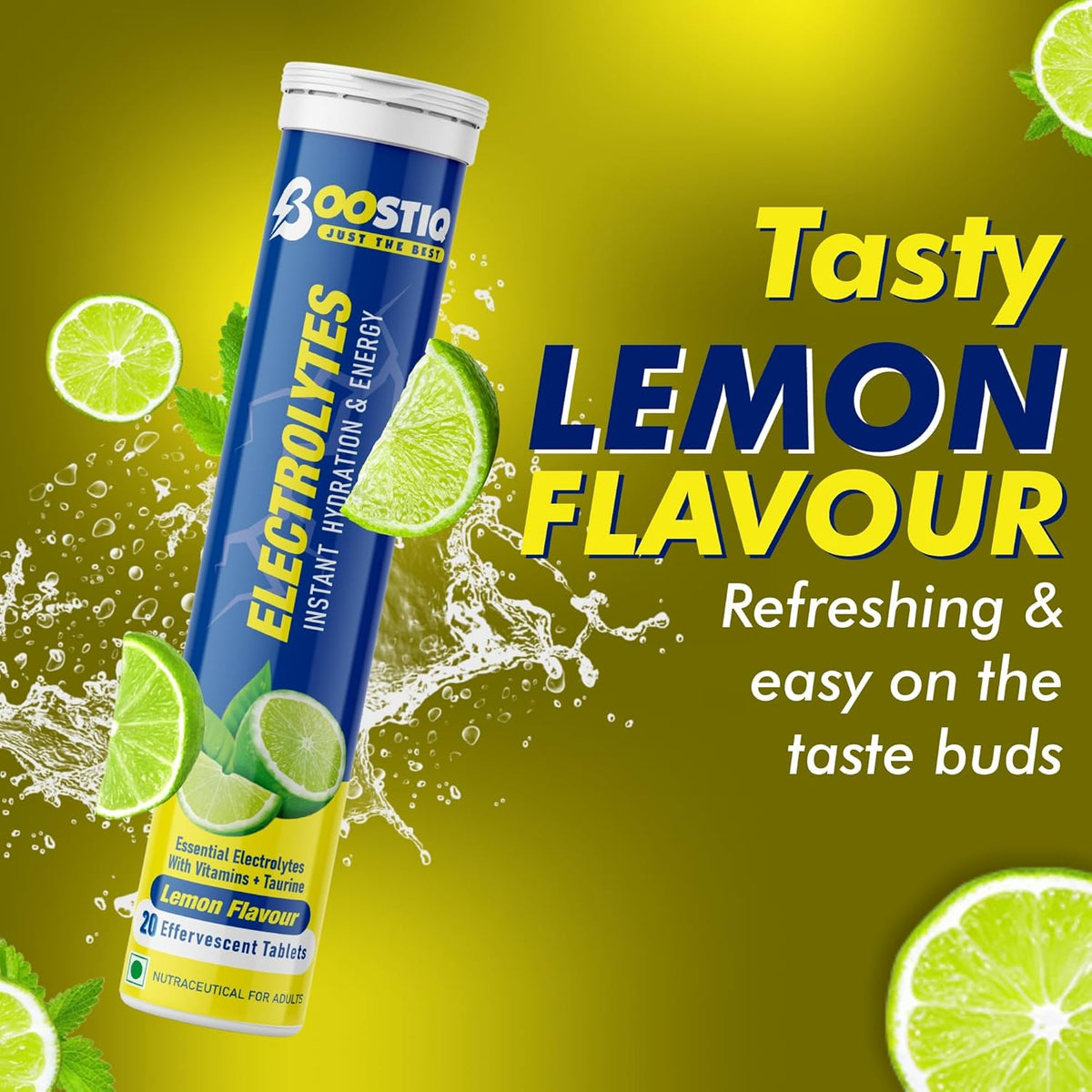 BOOSTIQ Electrolytes Effervescent Tablets - Lemon Flavour