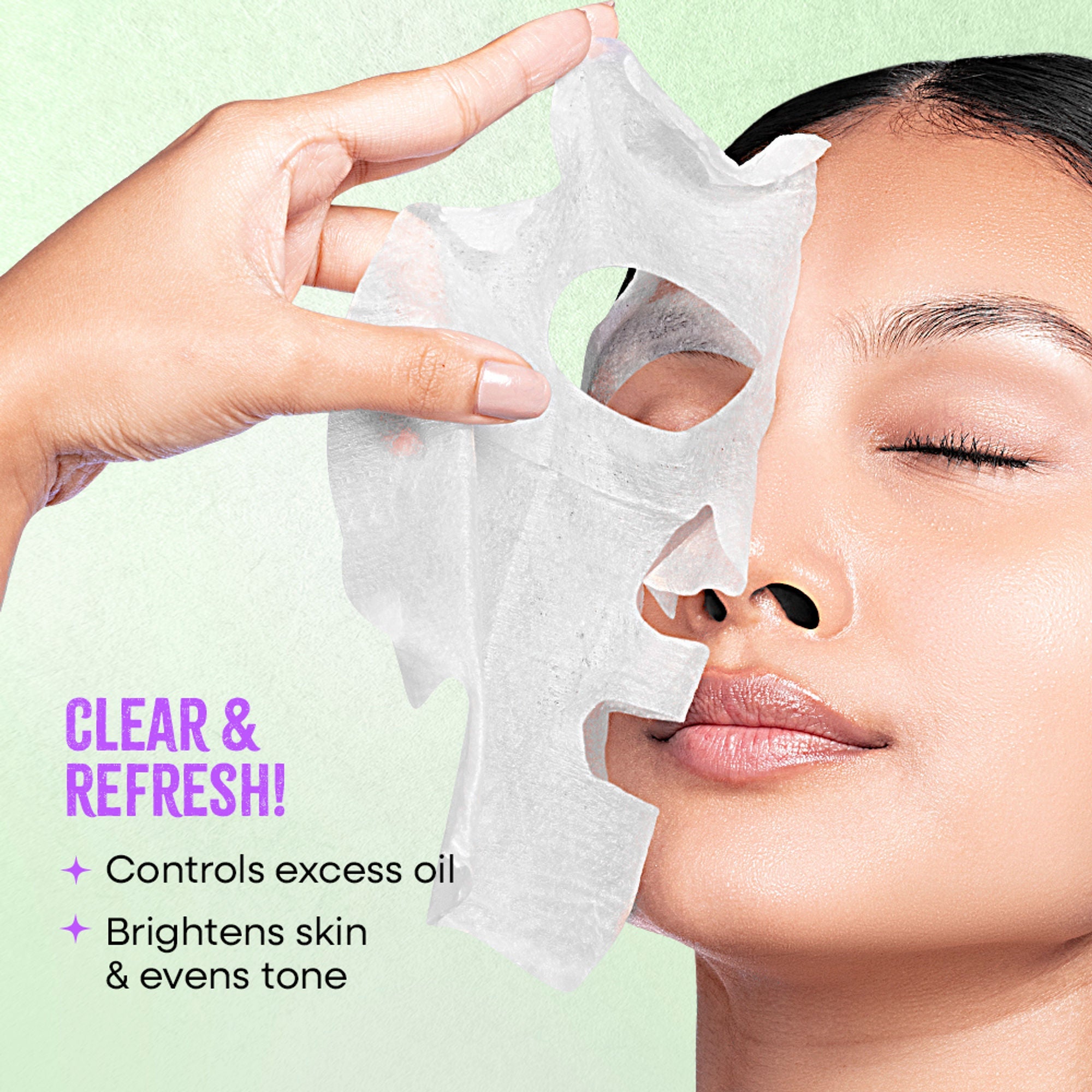 Nykaa Naturals Korean Sheet Mask Green Tea & Niacinamide For Oil Control and Clear Skin