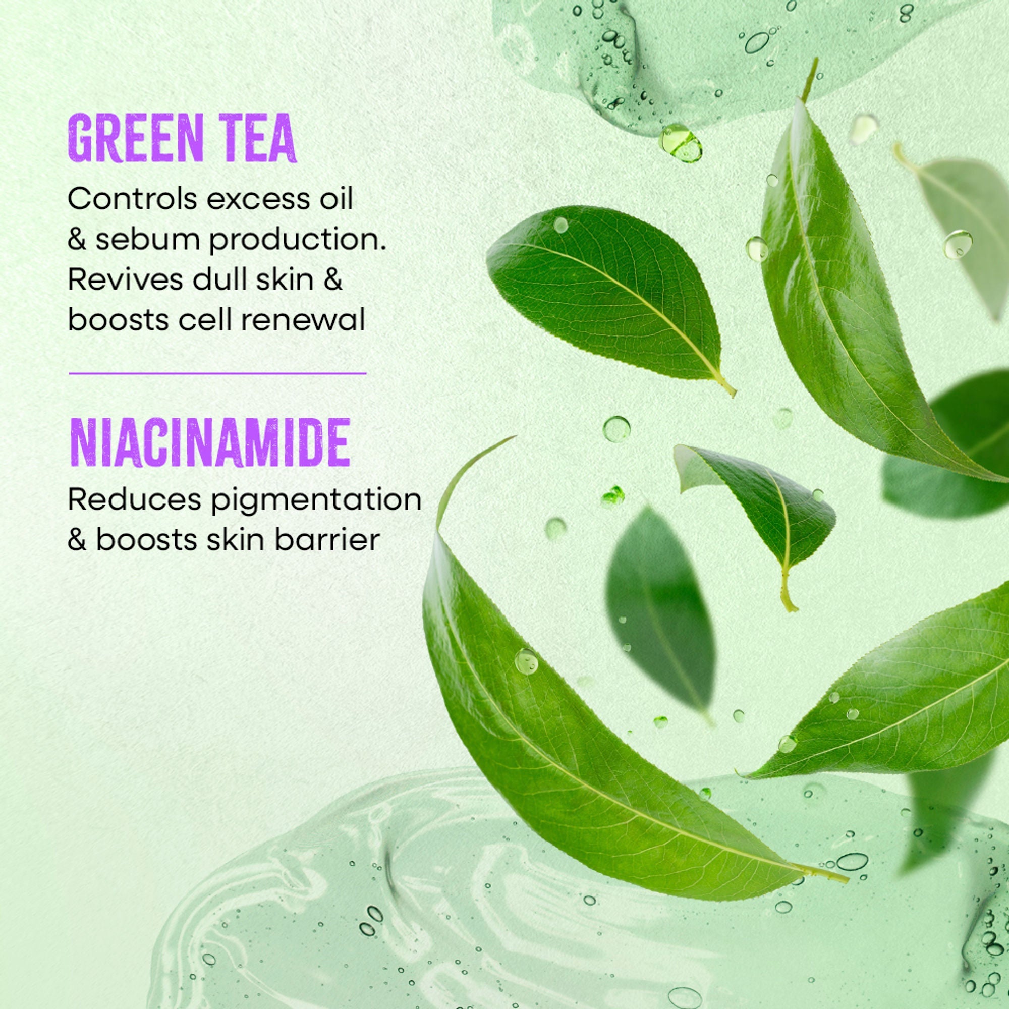 Nykaa Naturals Korean Sheet Mask Green Tea & Niacinamide For Oil Control and Clear Skin
