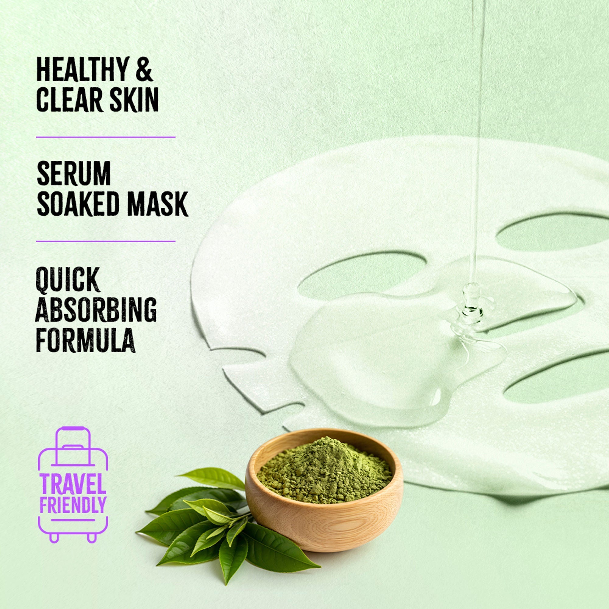 Nykaa Naturals Korean Sheet Mask Green Tea & Niacinamide For Oil Control and Clear Skin