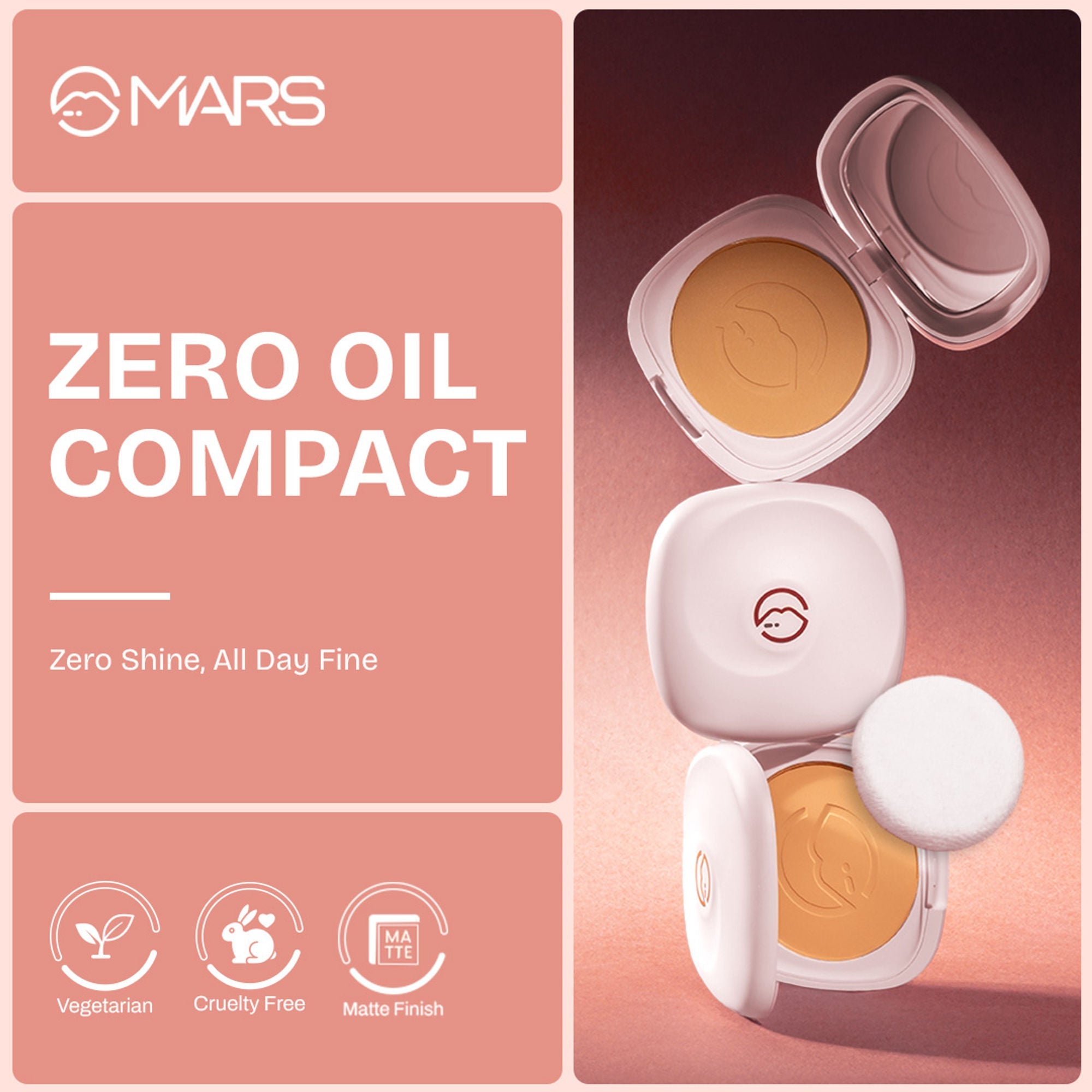 MARS Cosmetics Zero Oil Compact Powder - 06-Tan