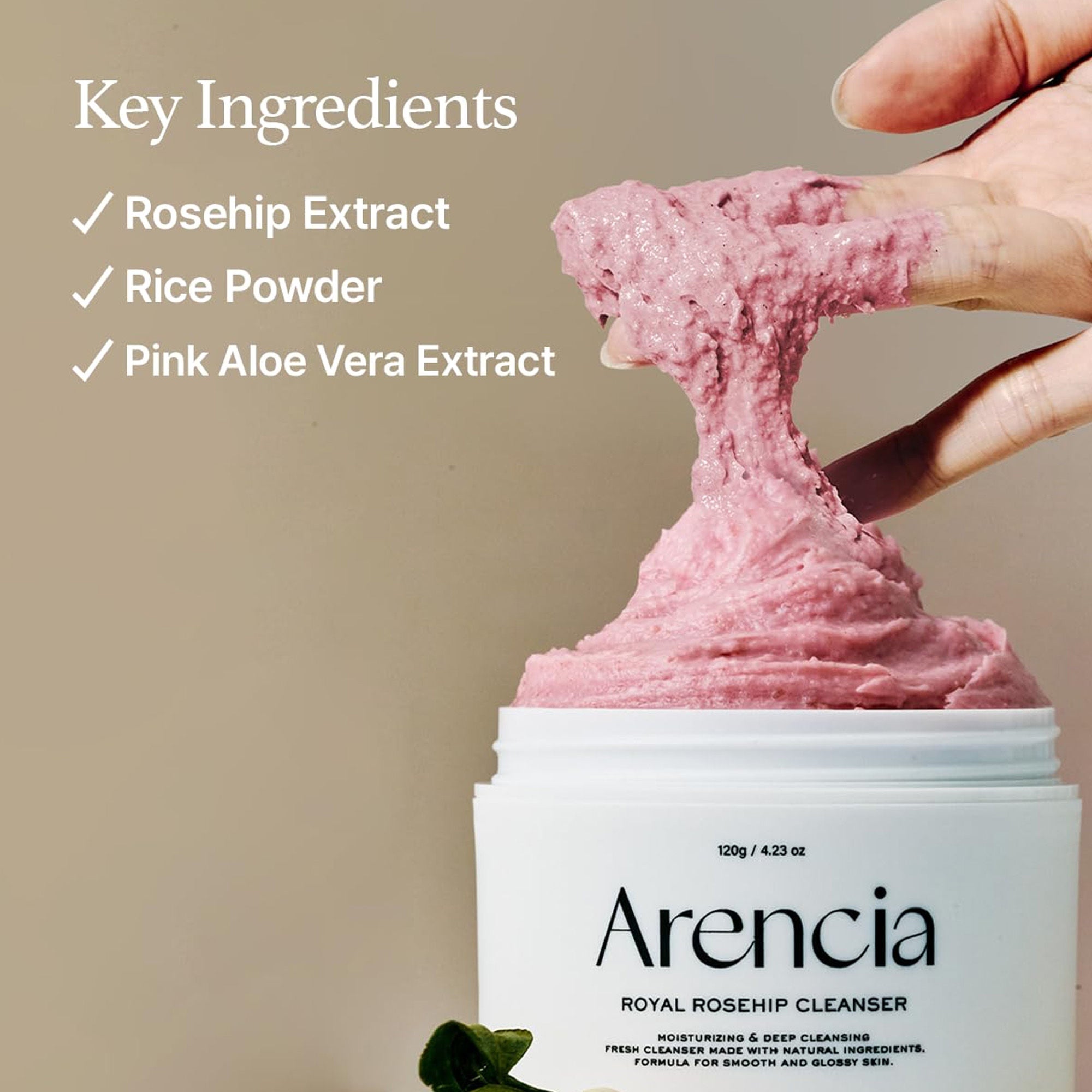 Arencia Fresh Rosehip Rice Mochi Cleanser - All-In-One Cleanser