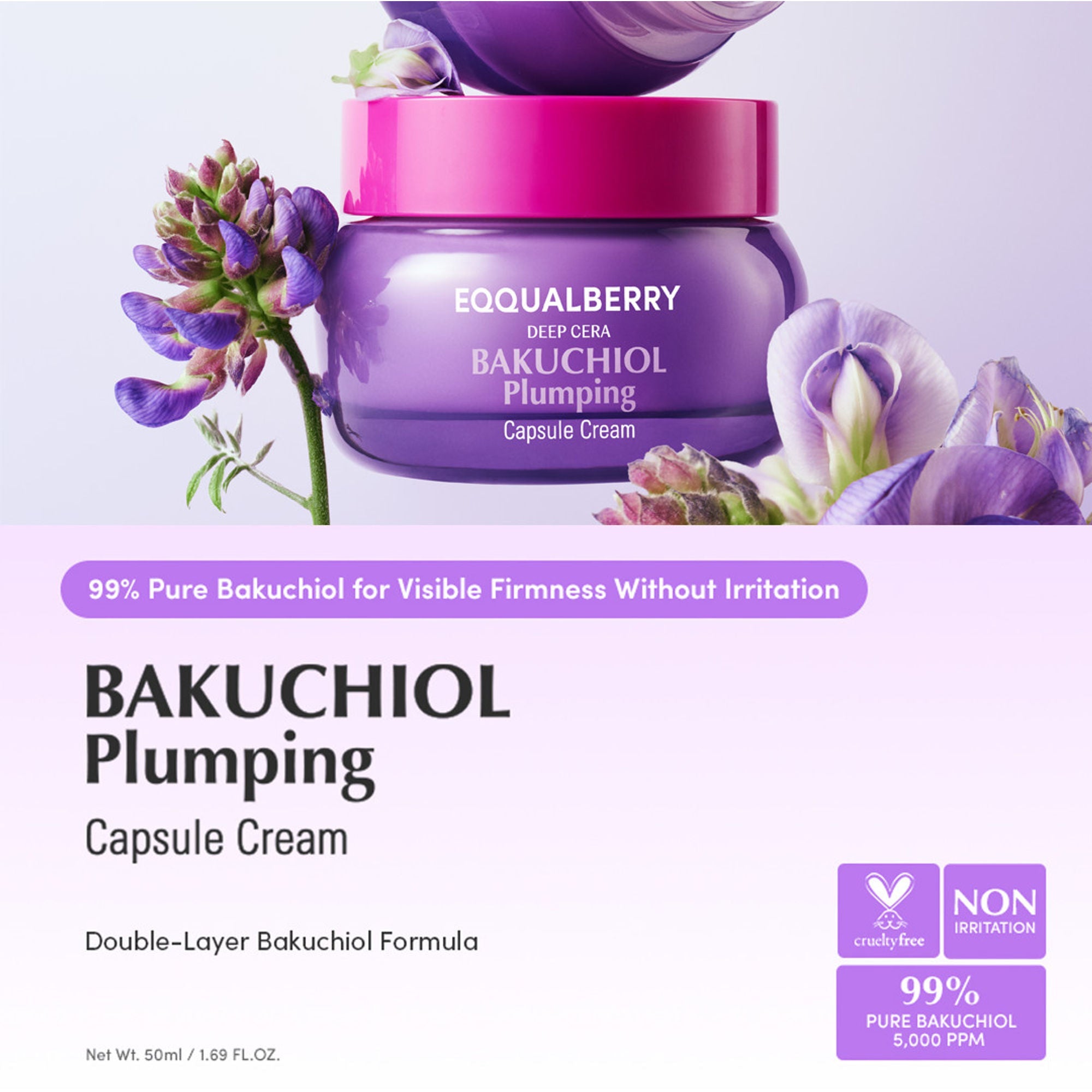 Eqqualberry Bakuchiol Plumping Capsule Cream – Pore Refining & Firming Moisturizer