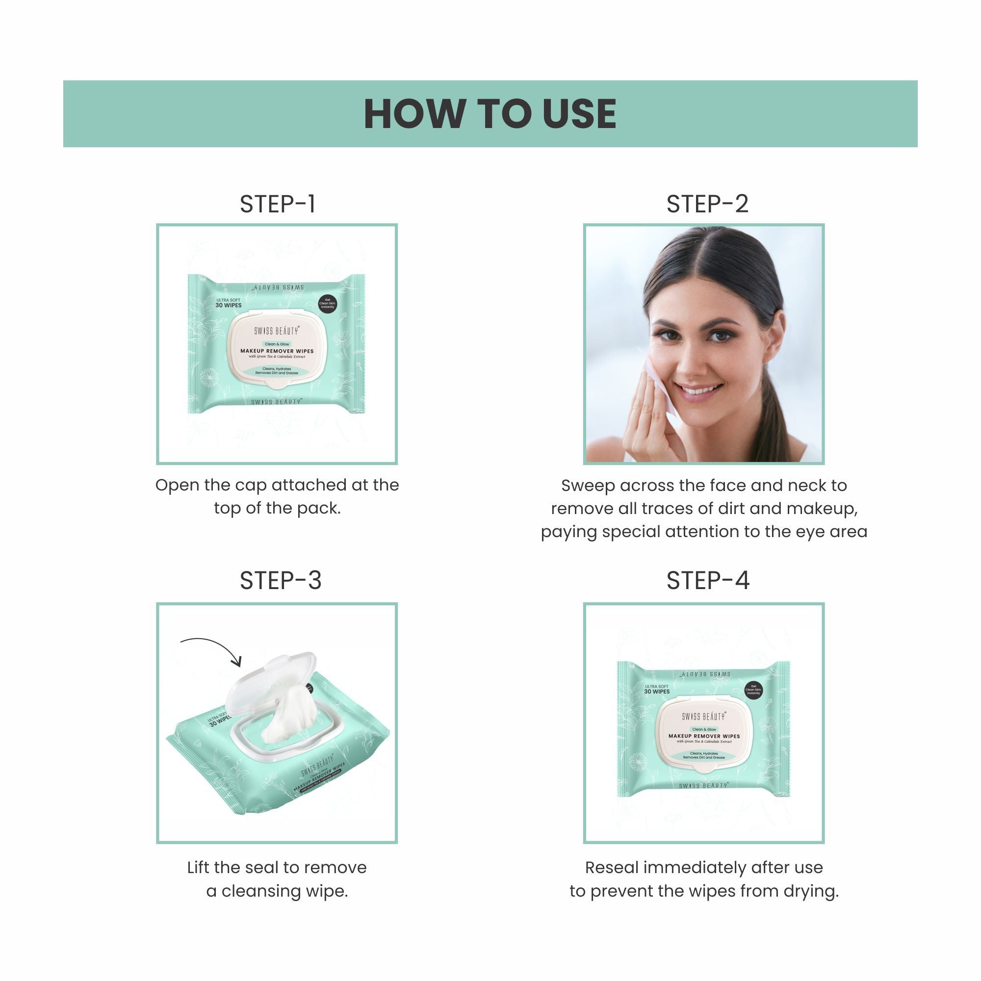 Swiss Beauty Clean And Glow Makeup Remover Wipes