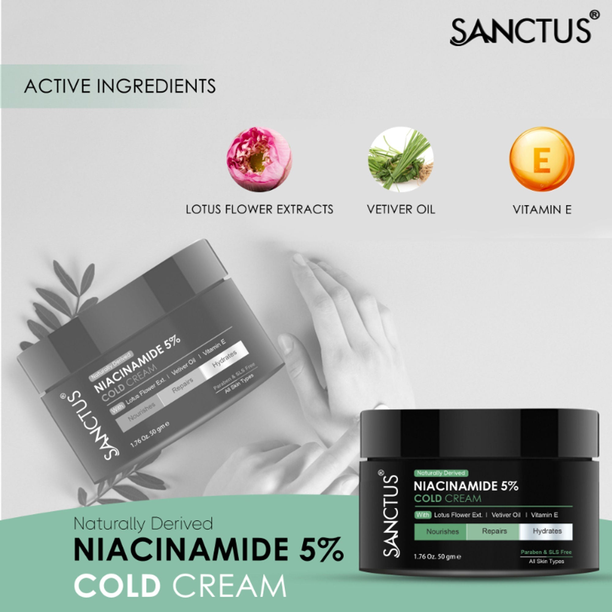 SANCTUS Moisturizing 5% Niacinamide Cold Cream