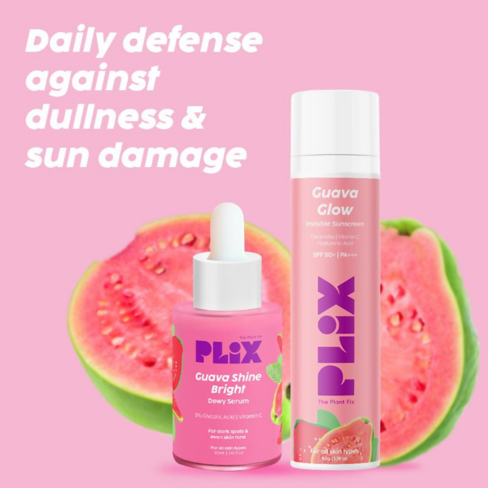 PLIX The Plant Fix Guava Glow With SPF 50+ Sunscreen & 3% Glycolic Acid Serum