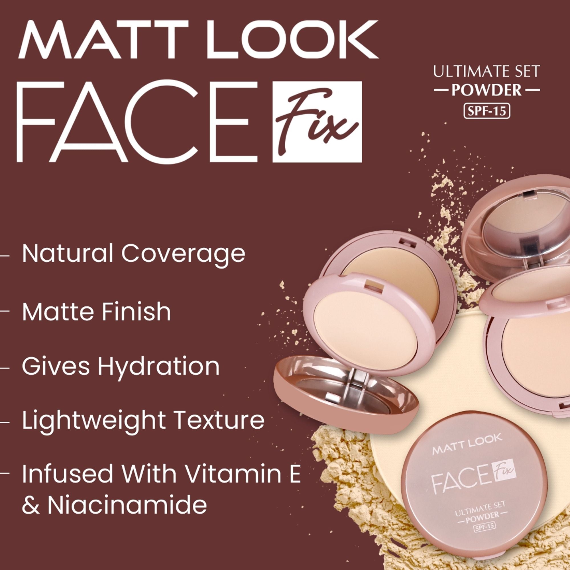 Matt Look Face Fix Ultimate Set Compact Powder - Vanilla Cream