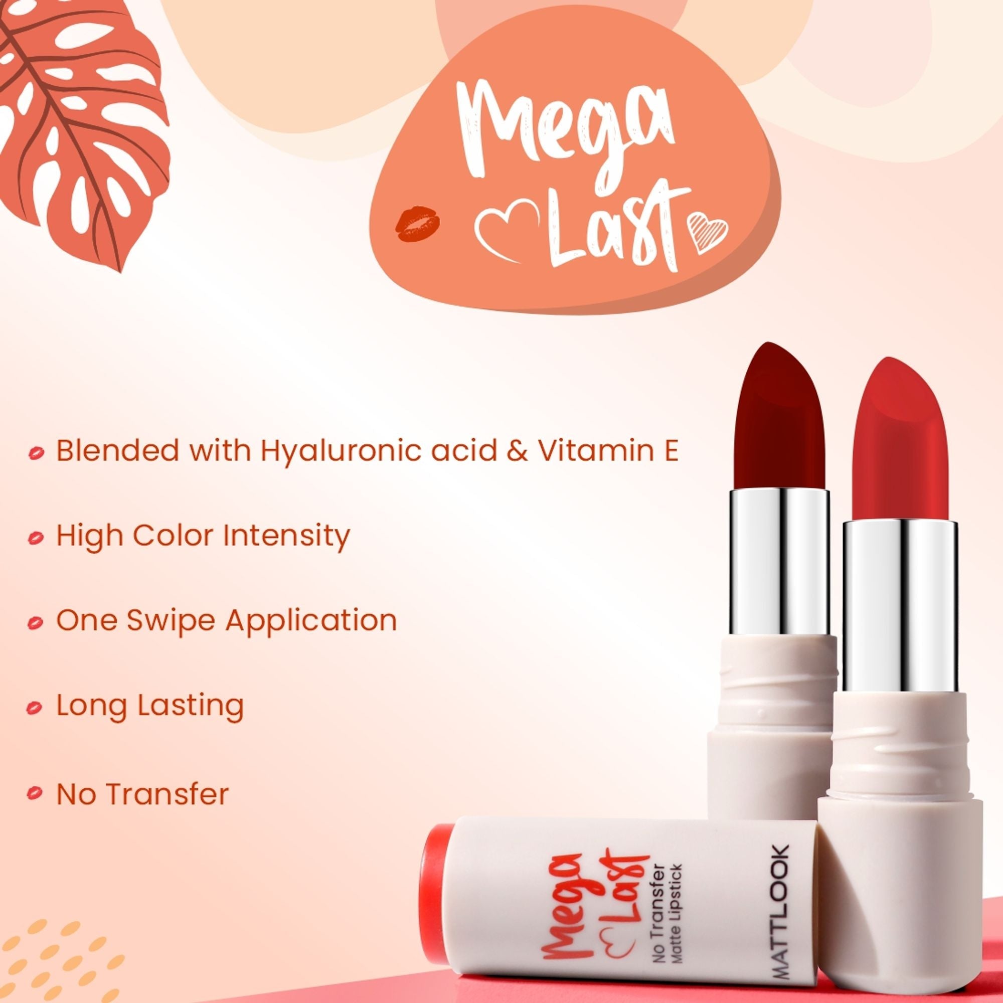 Matt Look Mega Last No Transfer Matte Lipstick - Maroon Crush