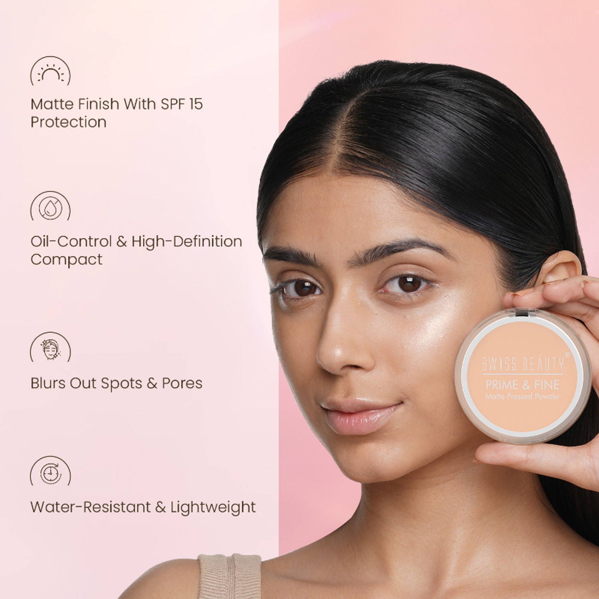 Swiss Beauty Prime & Fine Matte Pressed Powder - 2 Very Natural