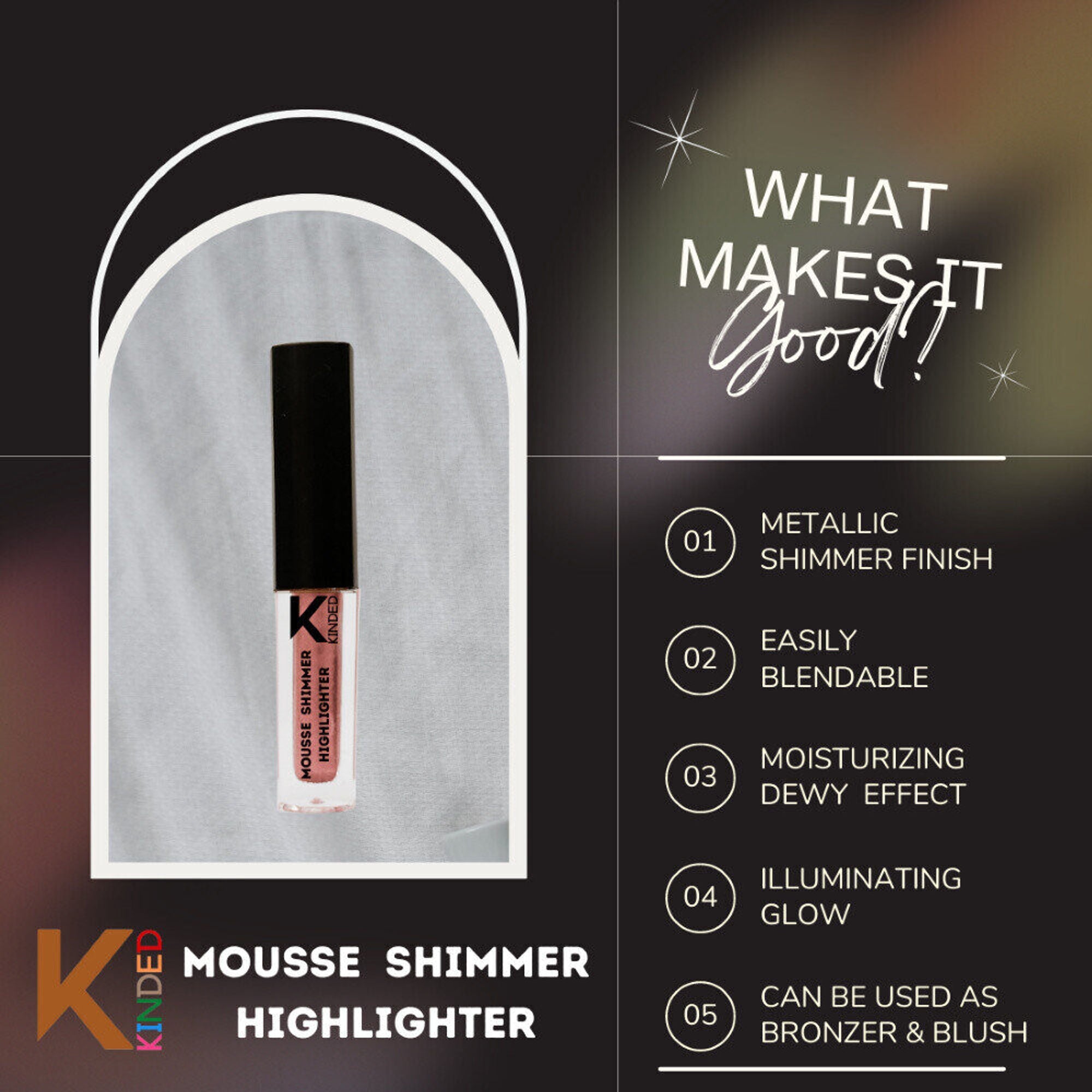 KINDED Mousse Shimmer Highlighter - Rusty Bronze