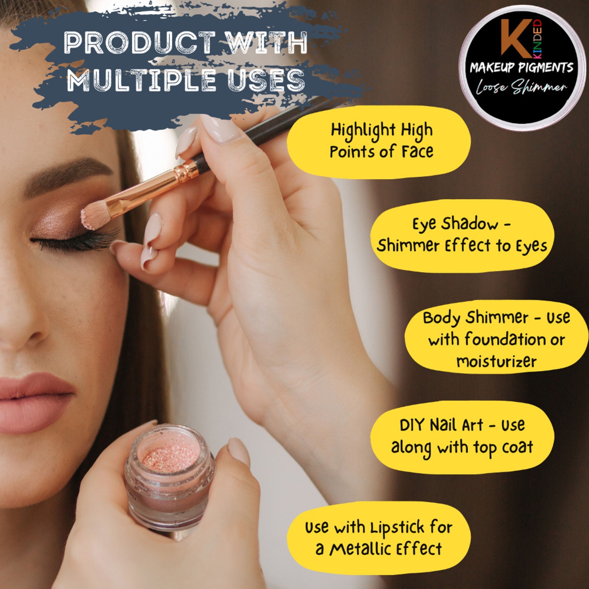 KINDED Loose Shimmer Makeup Foil Pigments Powder - Bronze