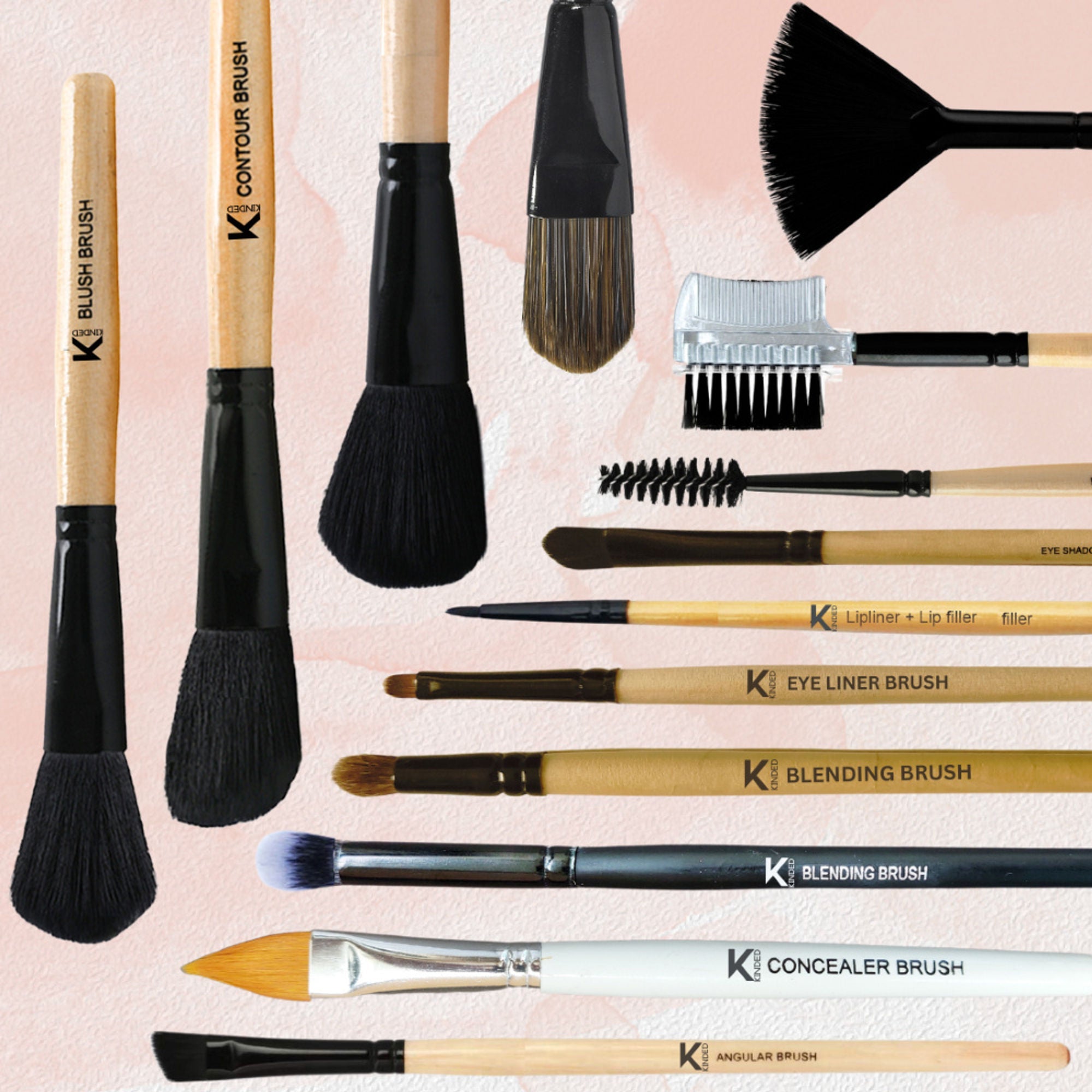 KINDED Professional Natural Wooden Handle Foundation Makeup Brush