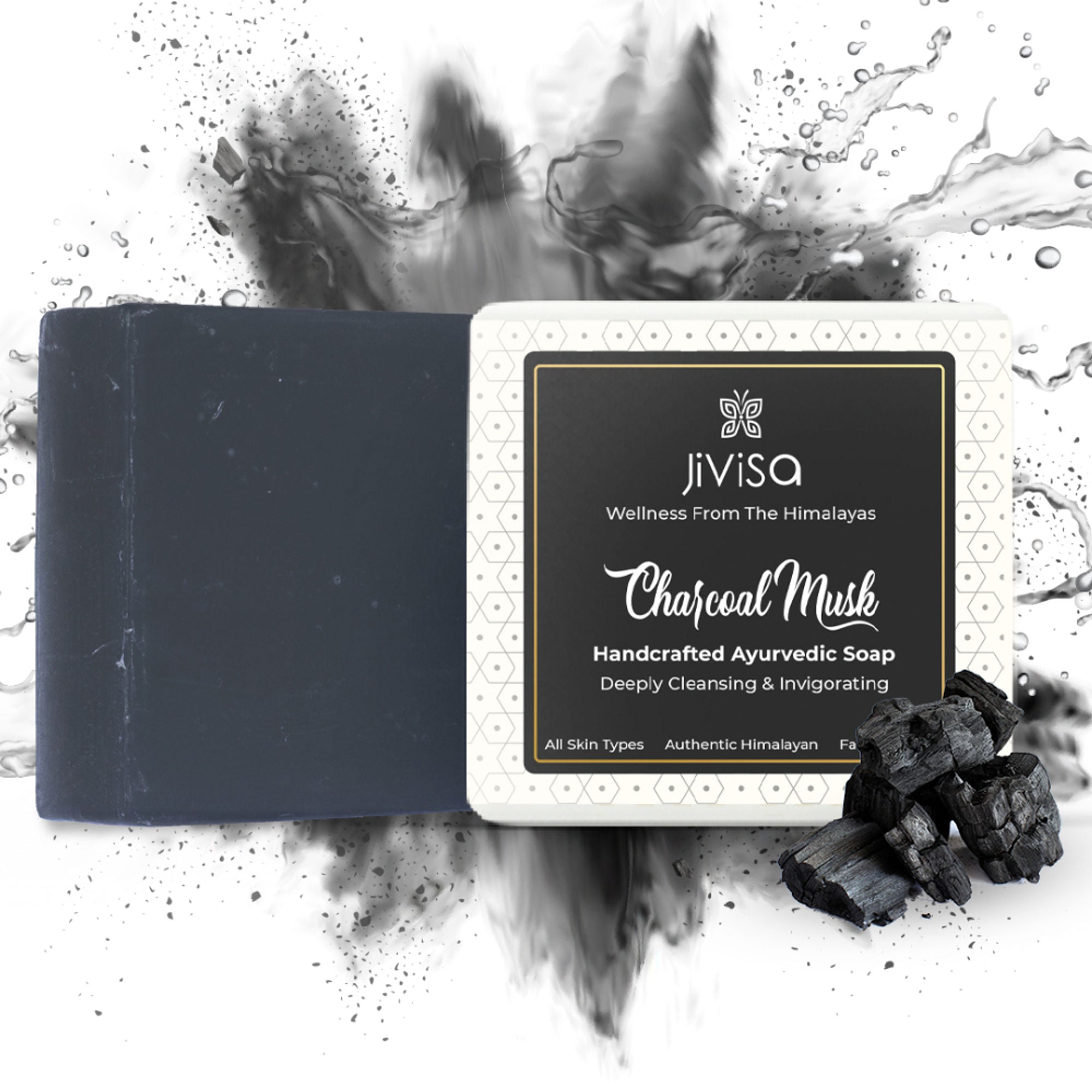 JiViSa Charcoal Musk Handcraft Ayurvedic Soap
