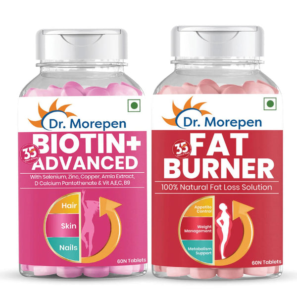 Dr. Morepen Biotin+ Advanced Tablets and Fat Burner Tablets Combo -combo