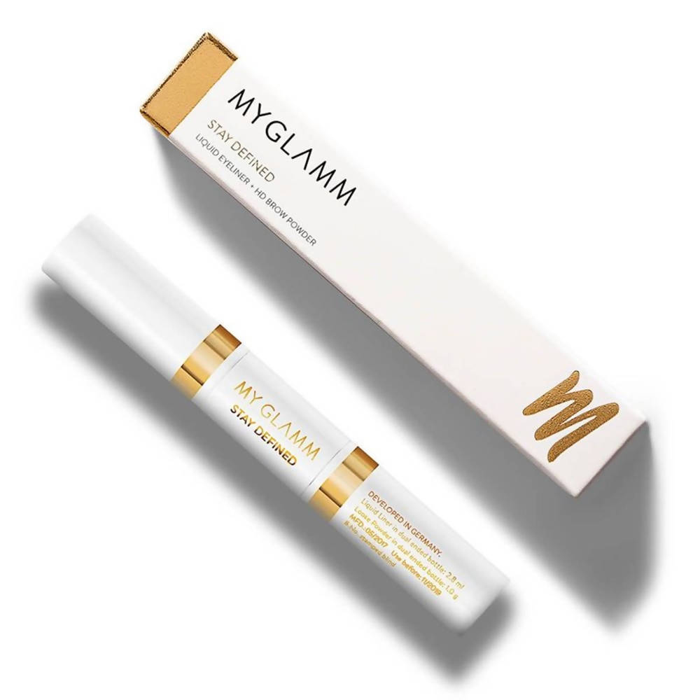 Myglamm Stay Defined Liquid Eyeliner Brow Powder - Nutmeg & Espresso
