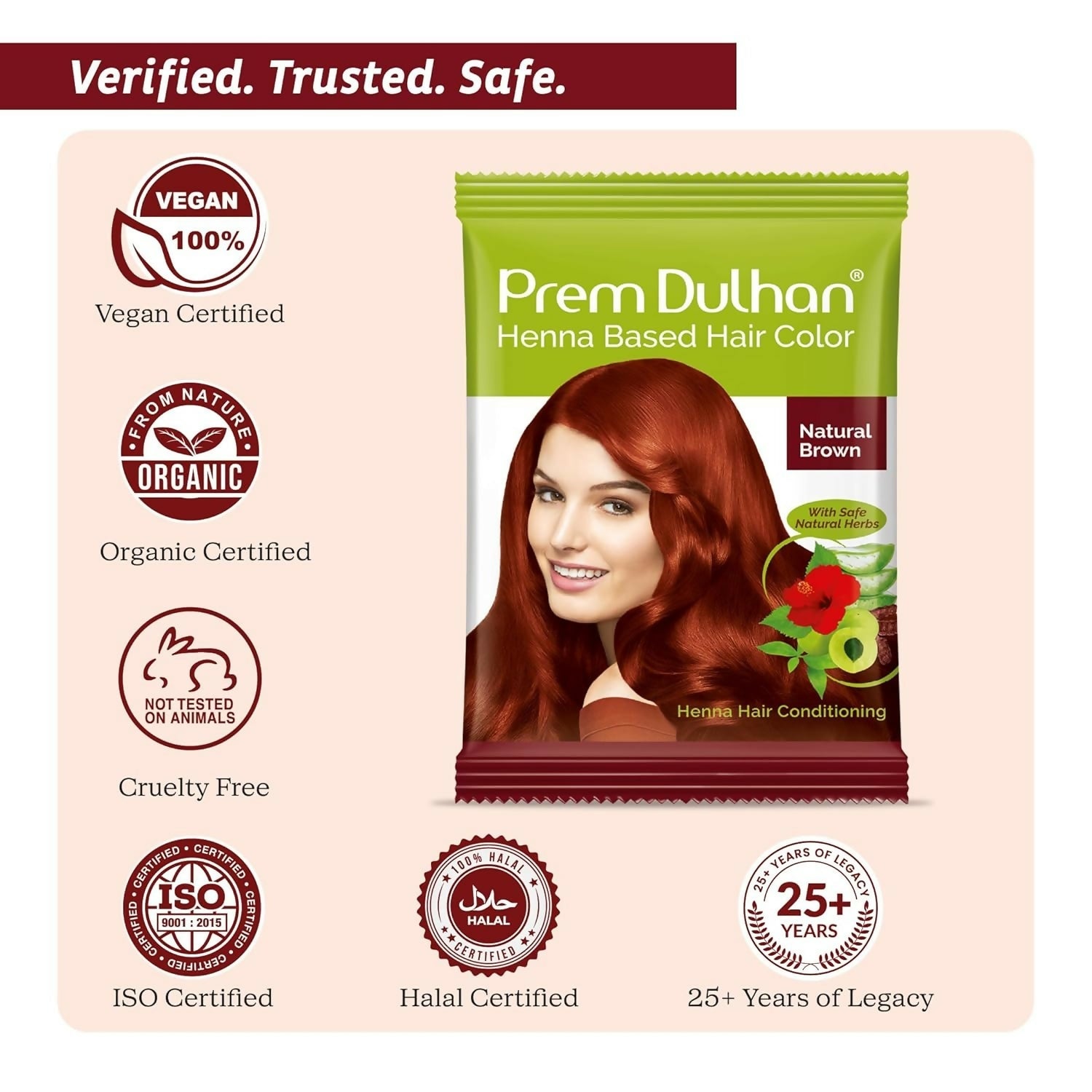 Prem Dulhan Natural Brown Henna Based Hair Color