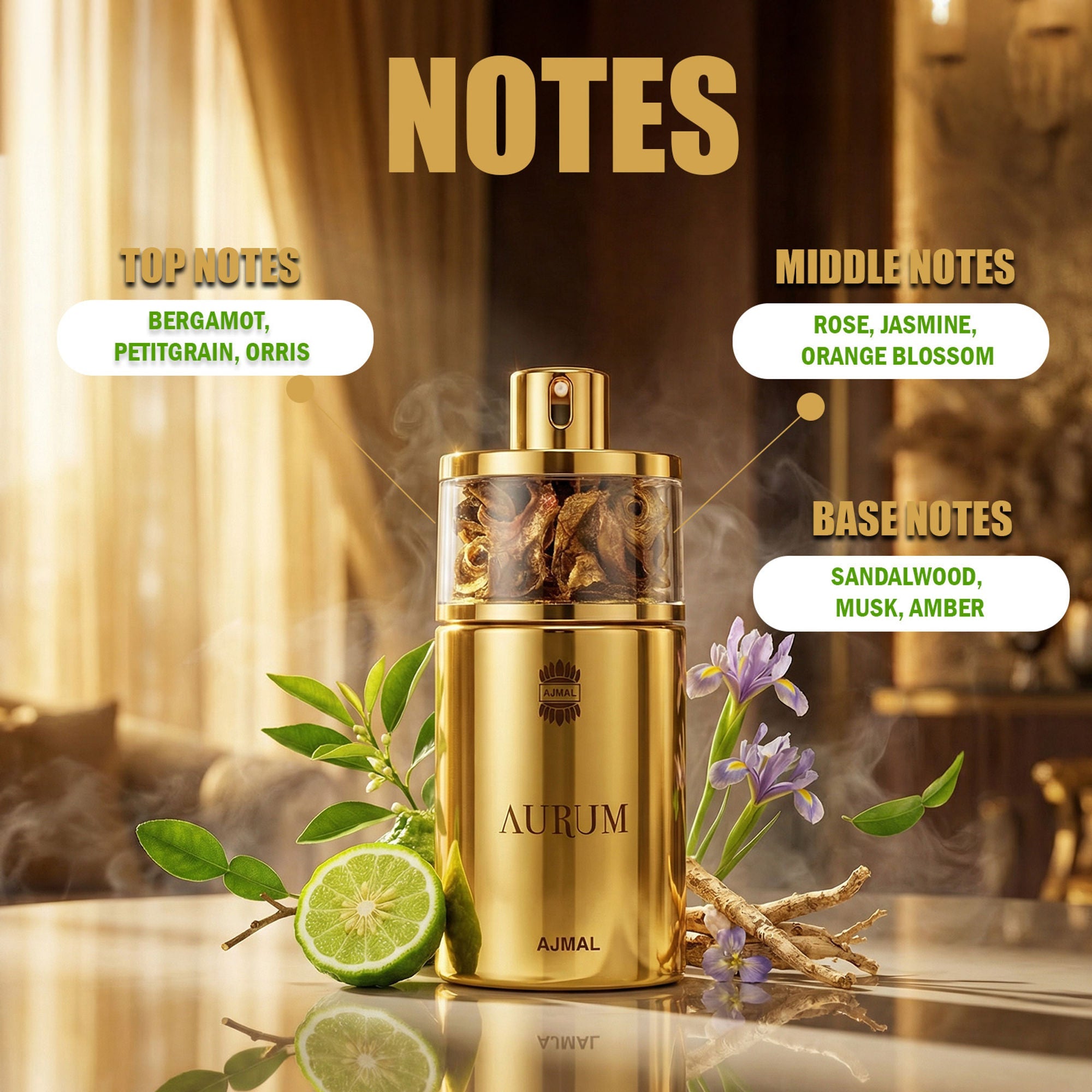 Ajmal India Aurum Edp Perfume For Women Fresh Fruity Luxury Fragrance