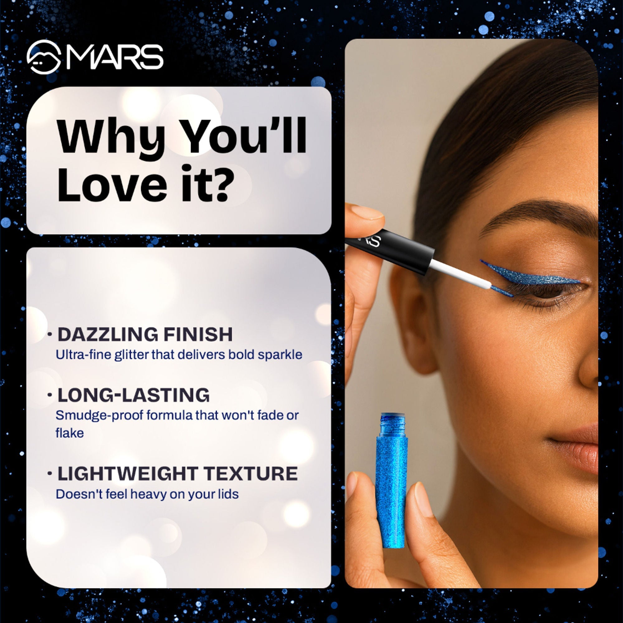 MARS Cosmetics Twinkle Wink Glitter Eyeliner - Silvers Parkle