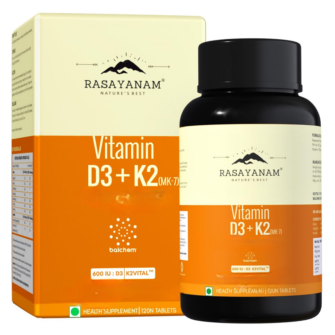 Rasayanam Vitamin D3 K2(MK-7) Tablets