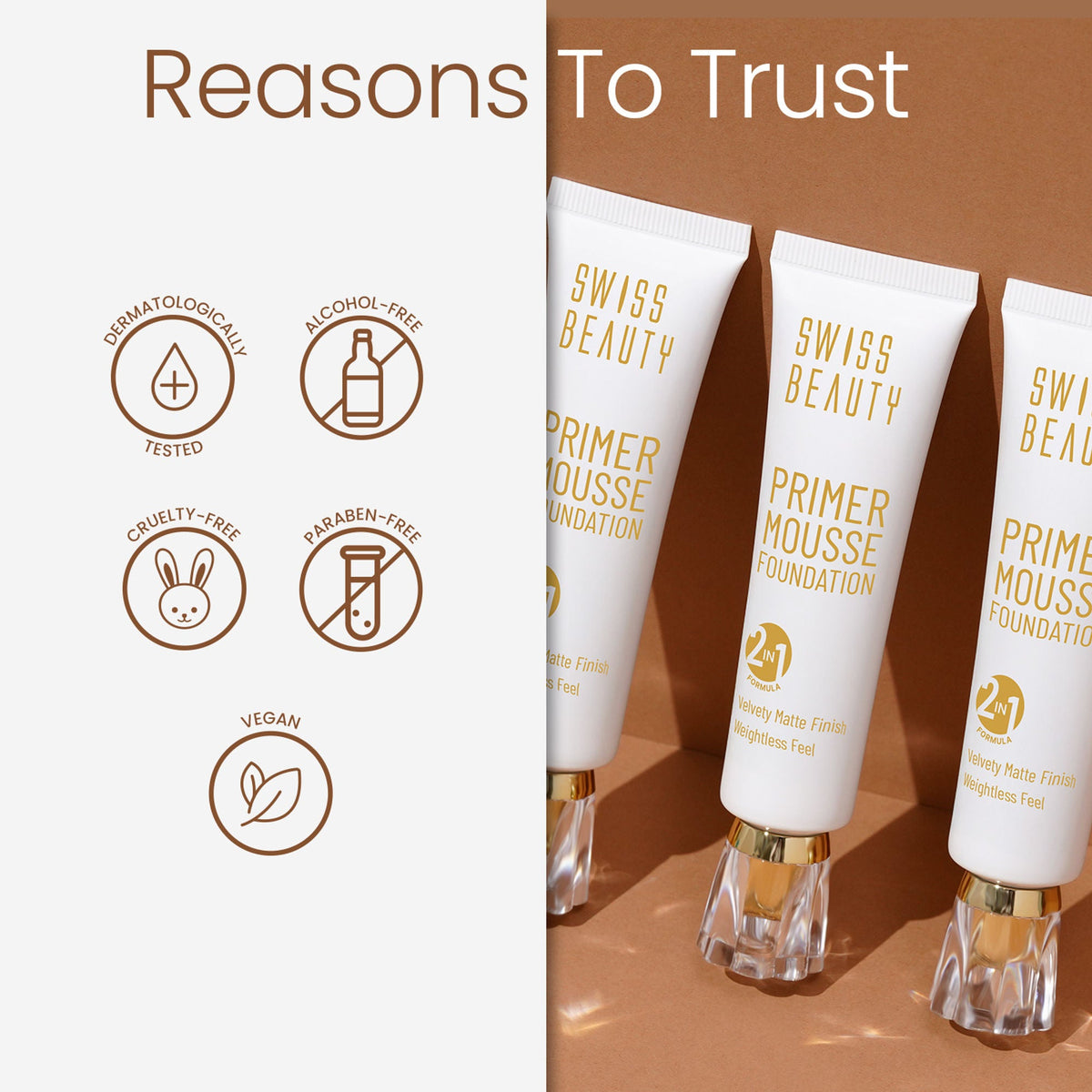Swiss Beauty Primer Mousse Foundation - 08 Coffee Cream